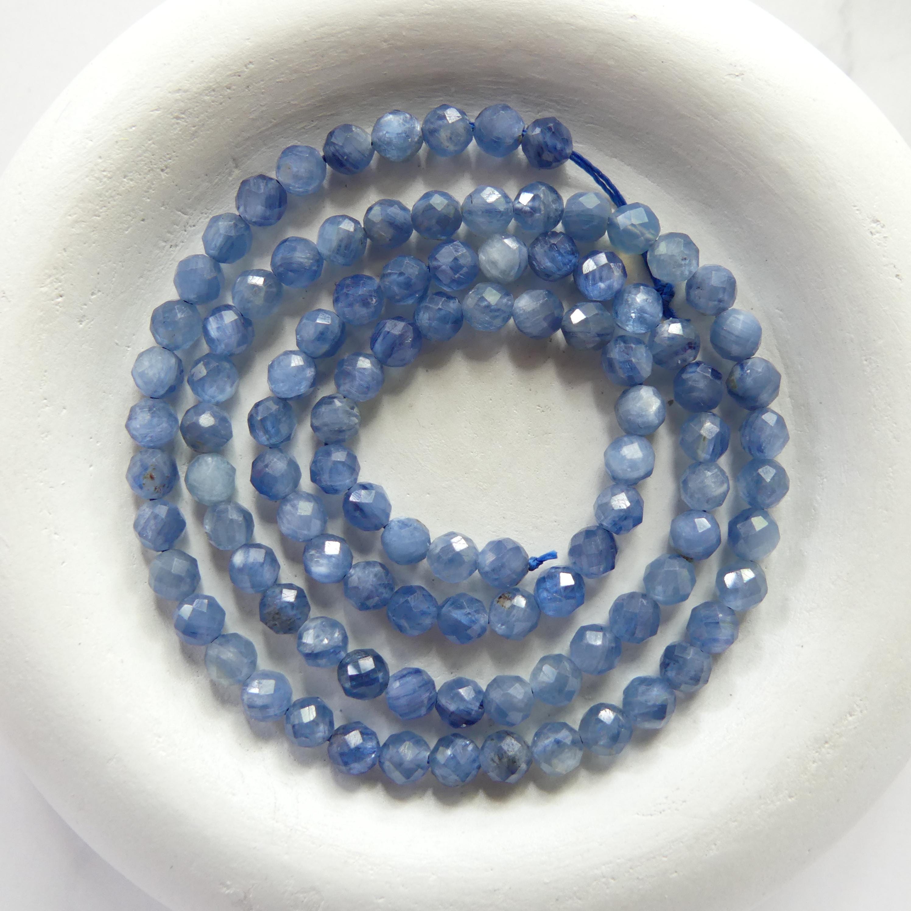 4mm Natural Blue Kyanite Beads Faceted Beads 15" AAA Kyanite Gemstone Beads Crystal Beading Crafter Gift DIY Jewelry Making