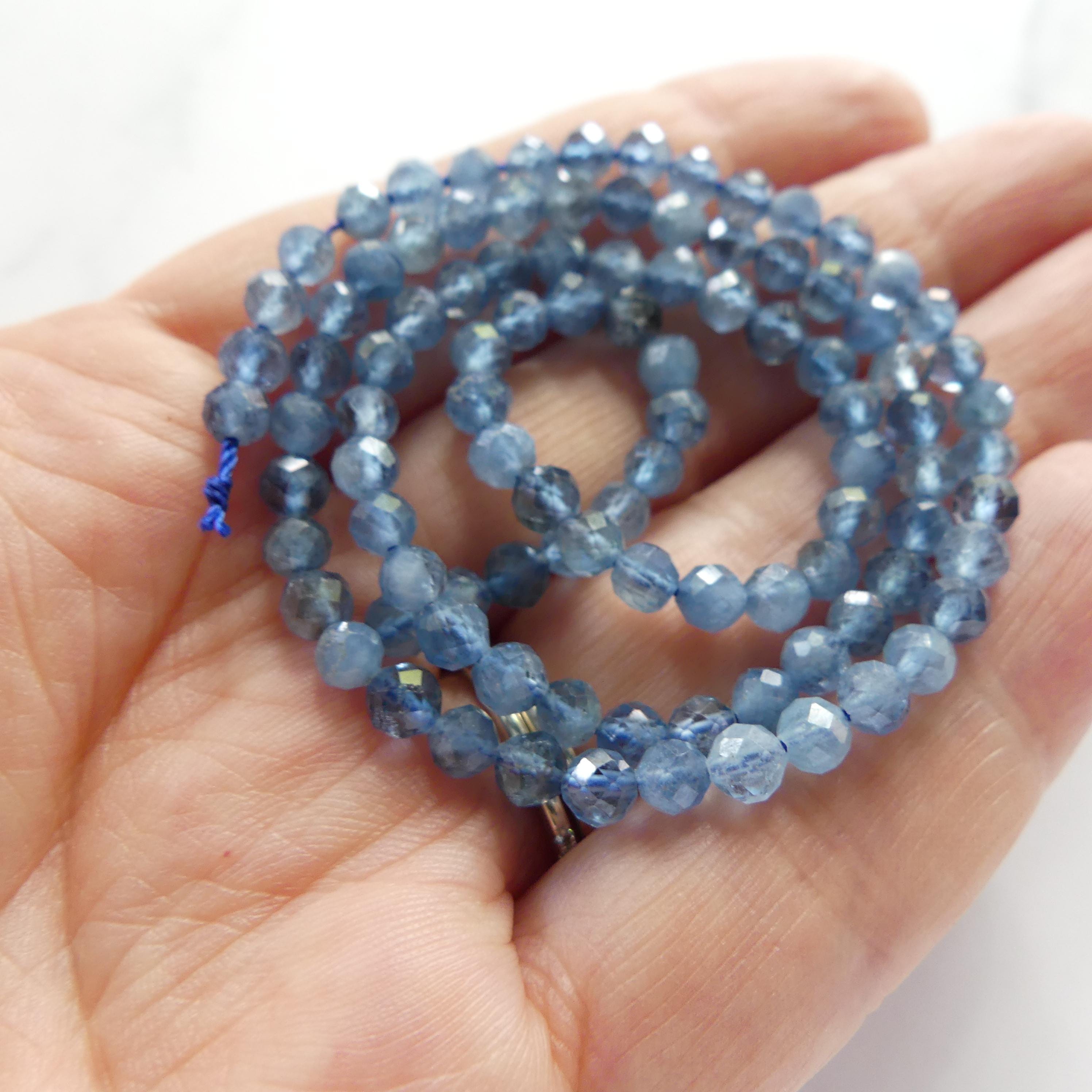 4mm Santa Maria Aquamarine Beads Faceted 15" Natural Genuine Gemstone Beads for Jewelry Making Beading Craft Gift Beads March Birthstone