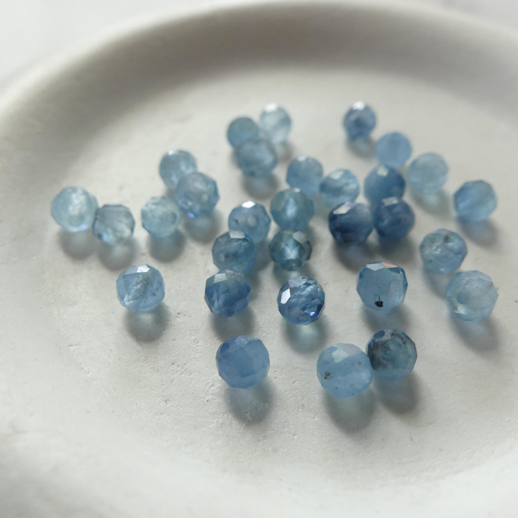 4mm Santa Maria Aquamarine Beads Faceted 15" Natural Genuine Gemstone Beads for Jewelry Making Beading Craft Gift Beads March Birthstone