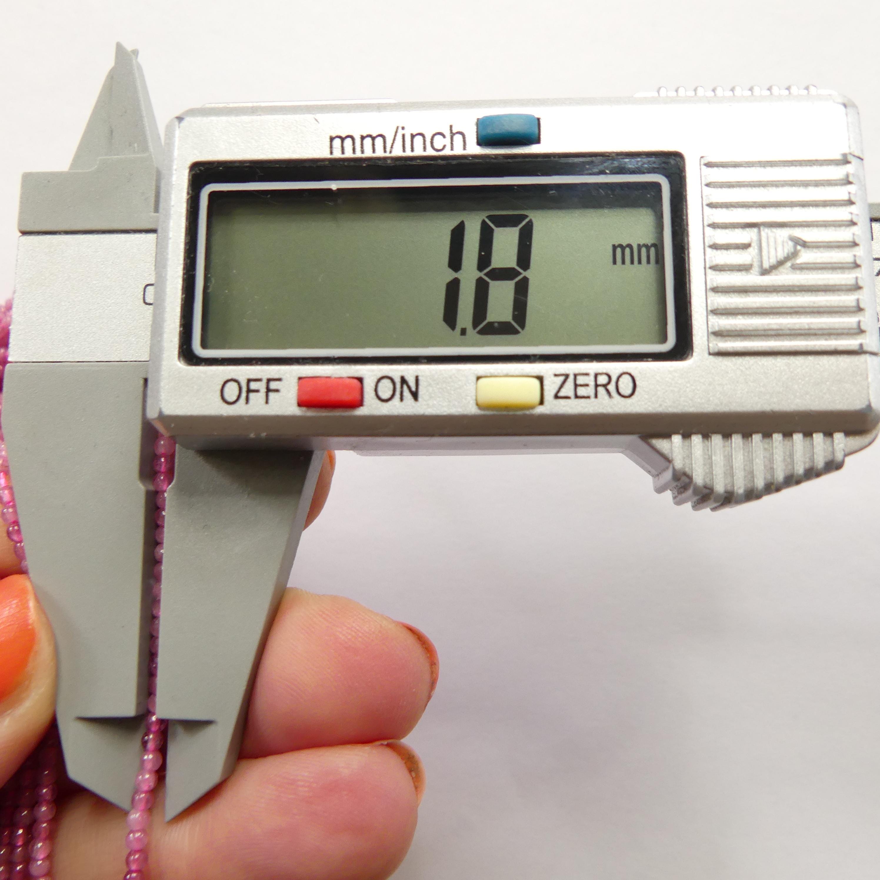 1.8mm Pink Tourmaline Beads Smooth 15" Transparent Pink Gemstone Beads for Jewelry Making Beading Gift October Birthstone Seed Beads Pink