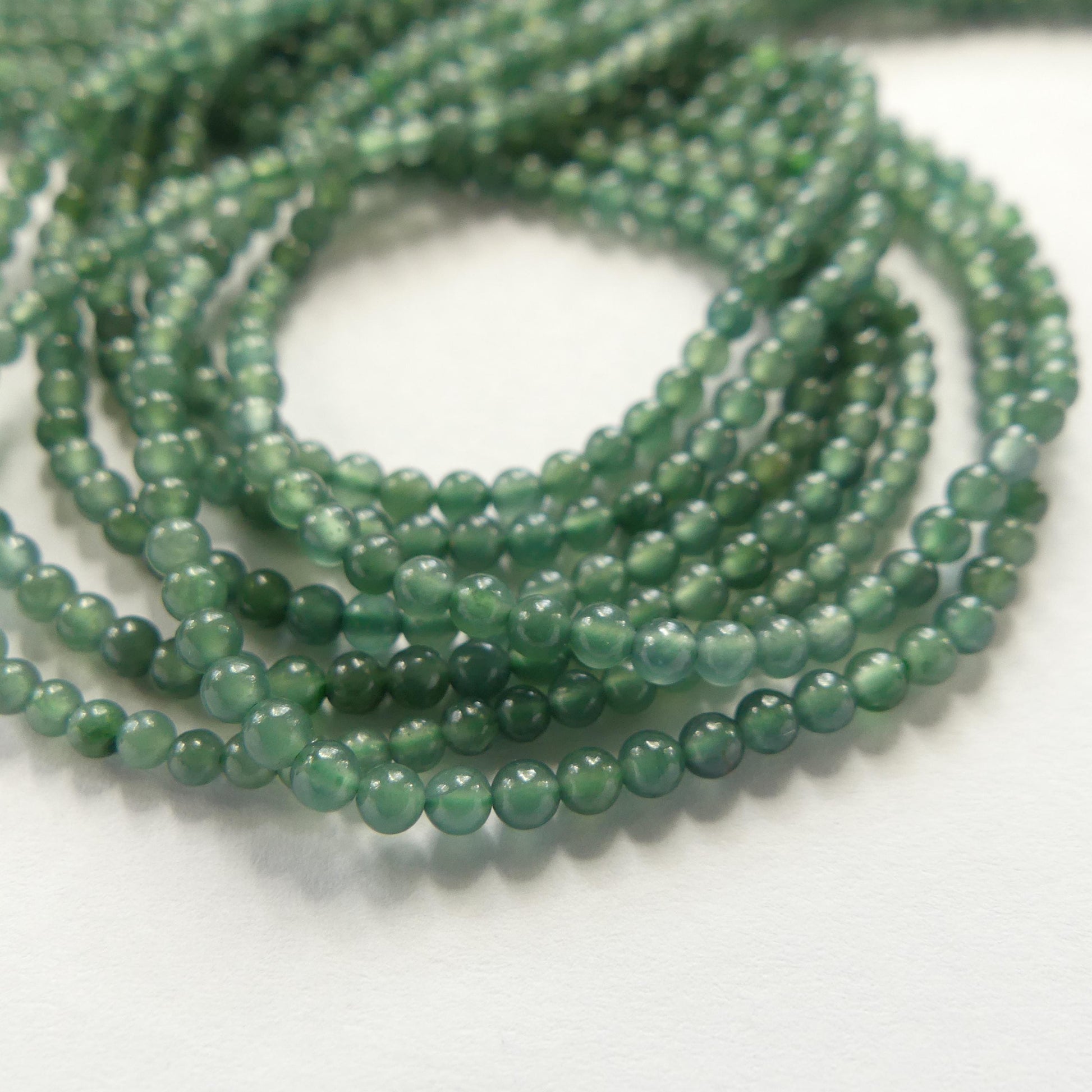 2mm Burma Jade Beads 15.5" Guatemala Jadeite Genuine Gemstone Beads Natural Jade for Jewelry Making Beading Craft Gift Beads