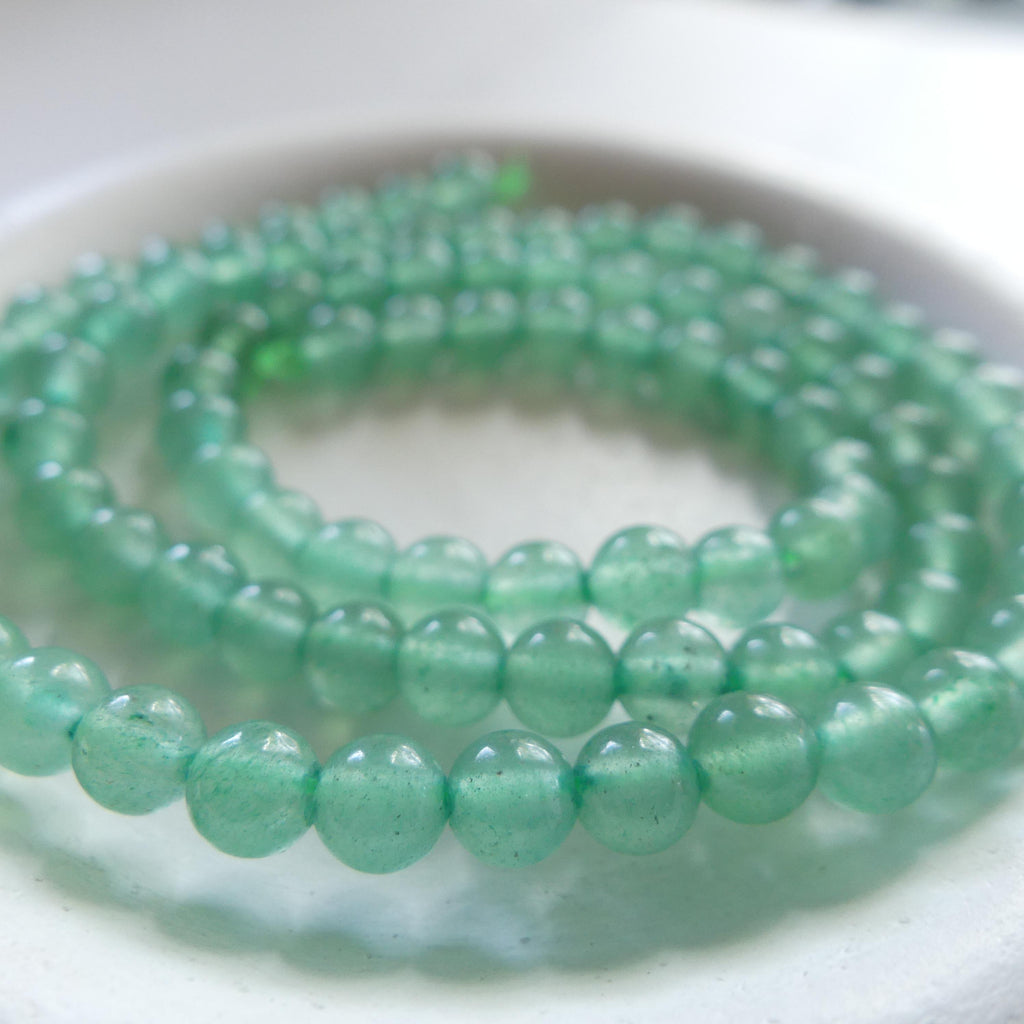 4mm AAA Green Aventurine Smooth Beads 15" Green Natural Aventurine Gemstone Beads Beading Crafter Gift DIY jewelry
