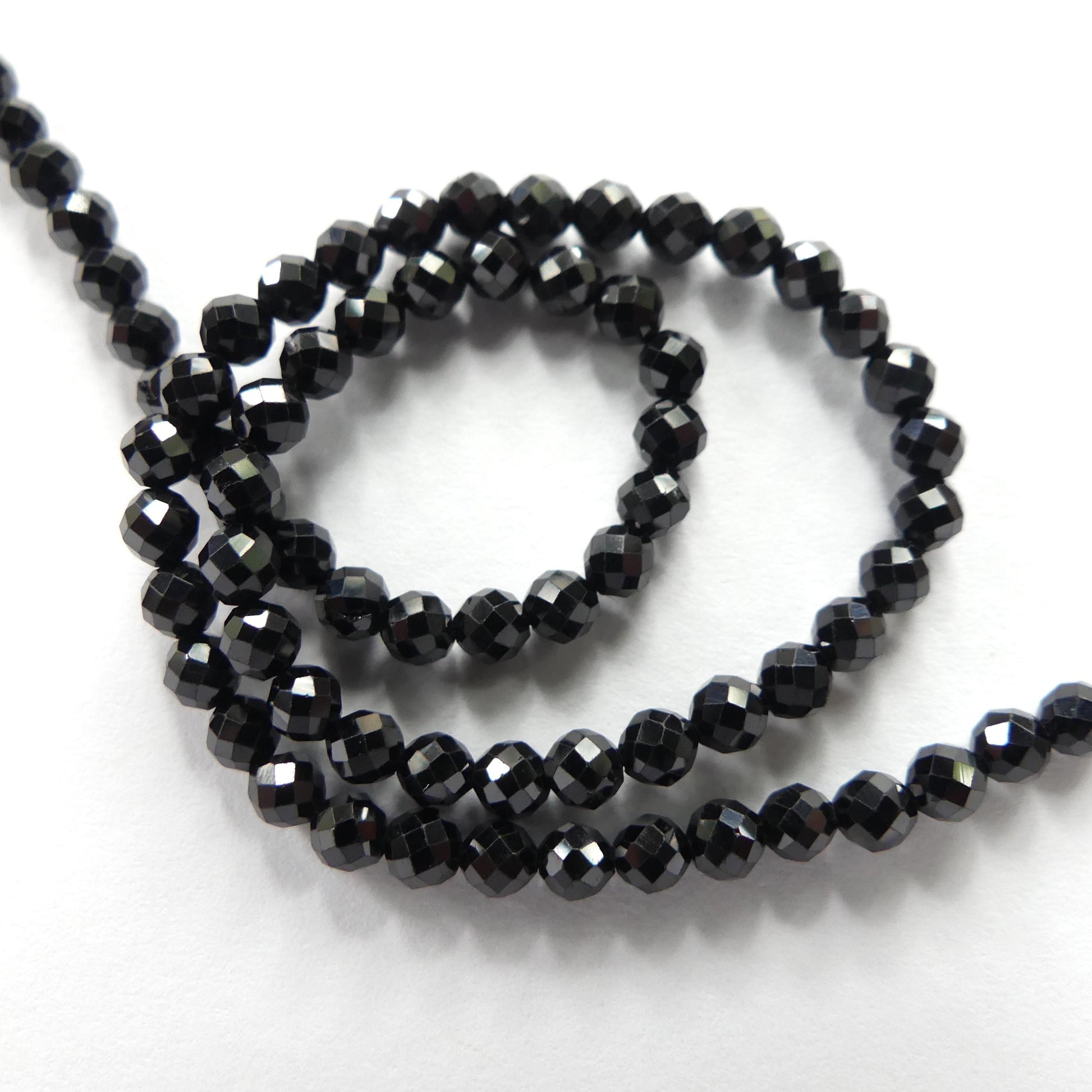3mm Black Spinel Faceted Beads 15" Sparkly Black Stone Crystal Genuine Gemstone Beads for Jewelry Making Beading Craft Gift Beads
