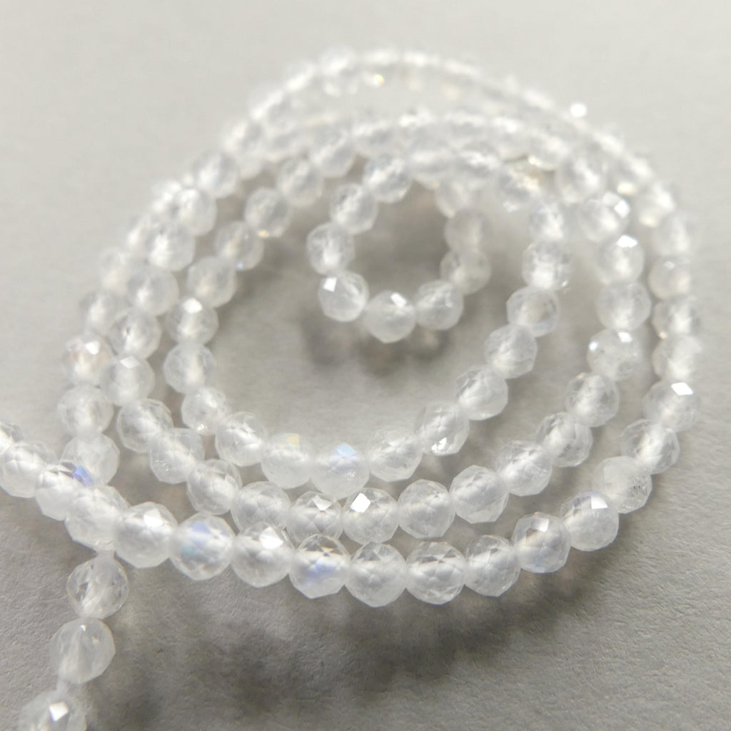 2.5mm 3mm AA Rainbow Moonstone Faceted Beads 12.5" Moonstone Gemstone Beads Beading Crafter Gift June Birthstone DIY Jewelry Fertility Stone