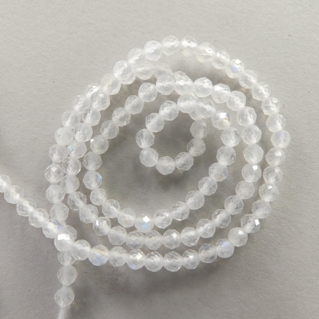 2.5mm 3mm AA Rainbow Moonstone Faceted Beads 12.5" Moonstone Gemstone Beads Beading Crafter Gift June Birthstone DIY Jewelry Fertility Stone