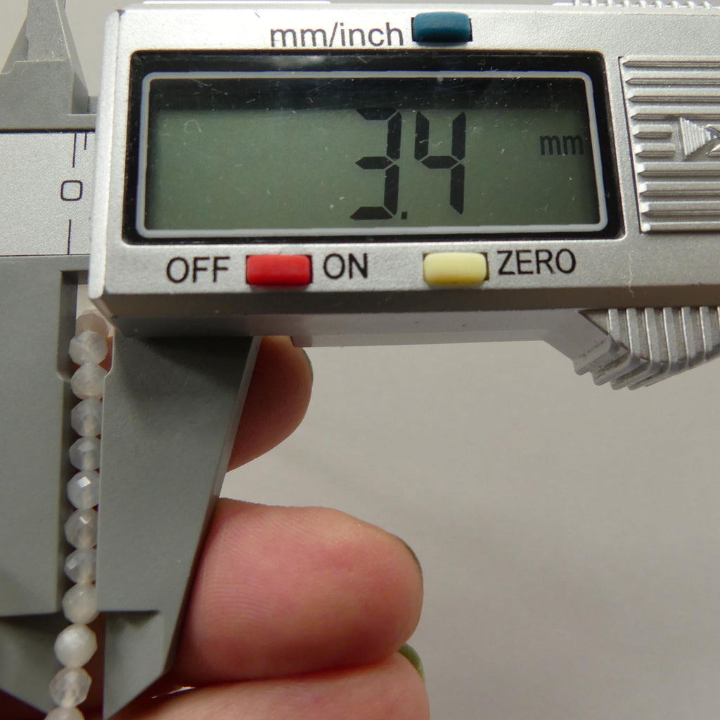 3mm Natural White Agate Micro Faceted Beads 12.5" White Genuine Gemstone Beads for Jewelry Making Beading Craft Gift Small Beads Tiny