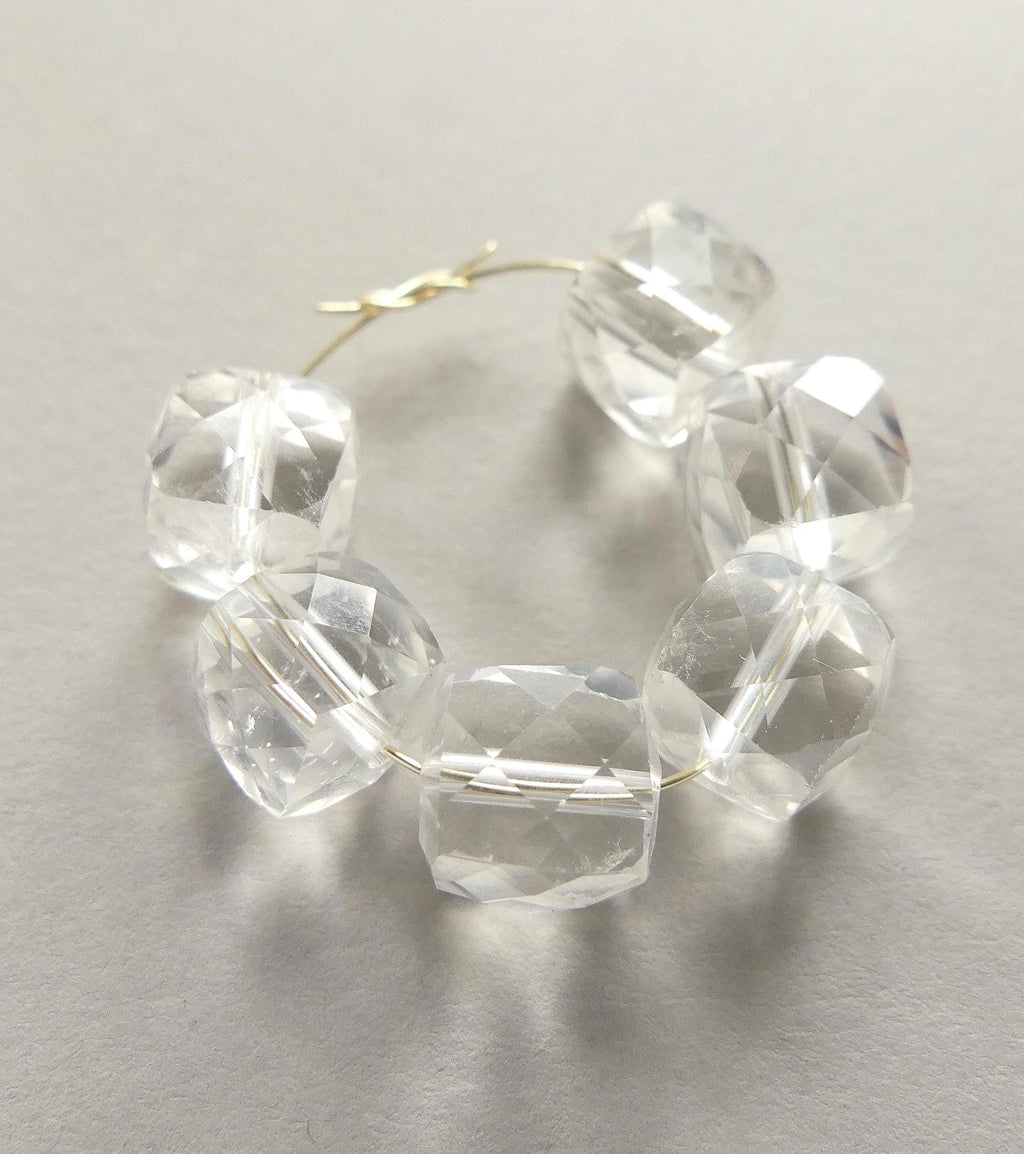 8mm AAA Rock Quartz Faceted Cube Beads 6 pc Clear Crystal Quartz Genuine Gemstone Beads Jewelry Making Beading Craft Gift April Birthstone
