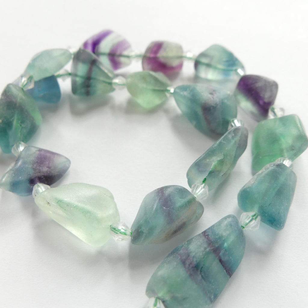15mm Multi Fluorite Raw Nugget Beads 15" Freeform Fluorite Chunks Rough Gemstone Beads Jewelry Making Beading Craft Gift Beads