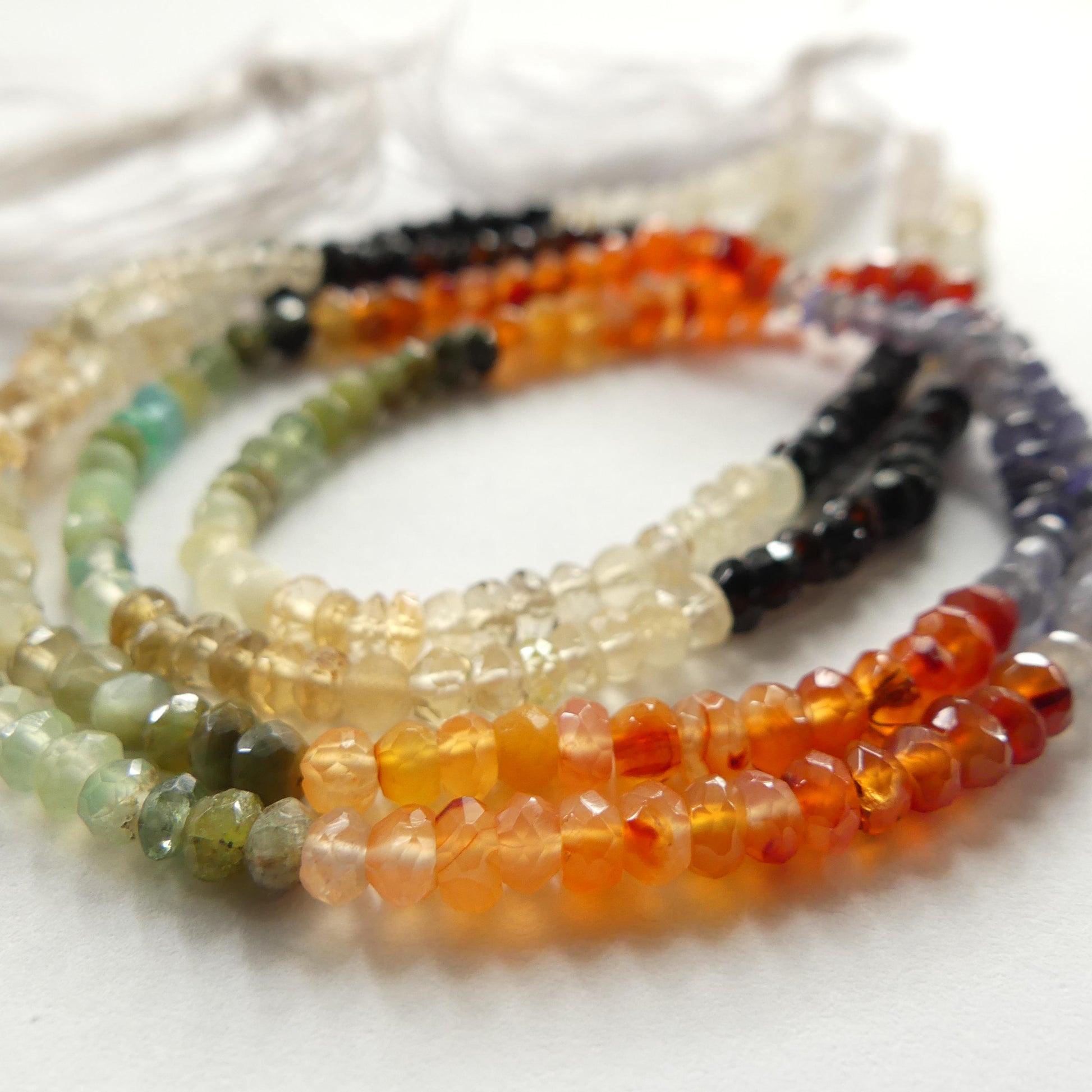 3mm Multi Gemstone Hand Faceted Beads 12.5" Colorful Rainbow Tiny Gemstone Beads for Jewelry Making Beading Gift for Crafter
