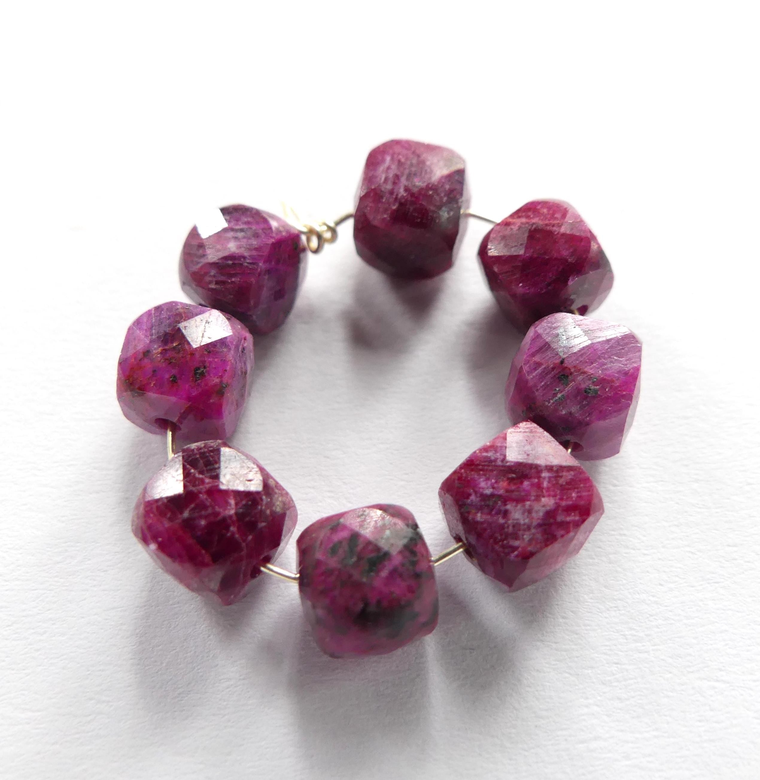6mm AAA Raw Ruby Cube Beads 8 Pieces Freeform Chunks Rough Gemstone Beads Jewelry Making Beading Craft Gift Beads