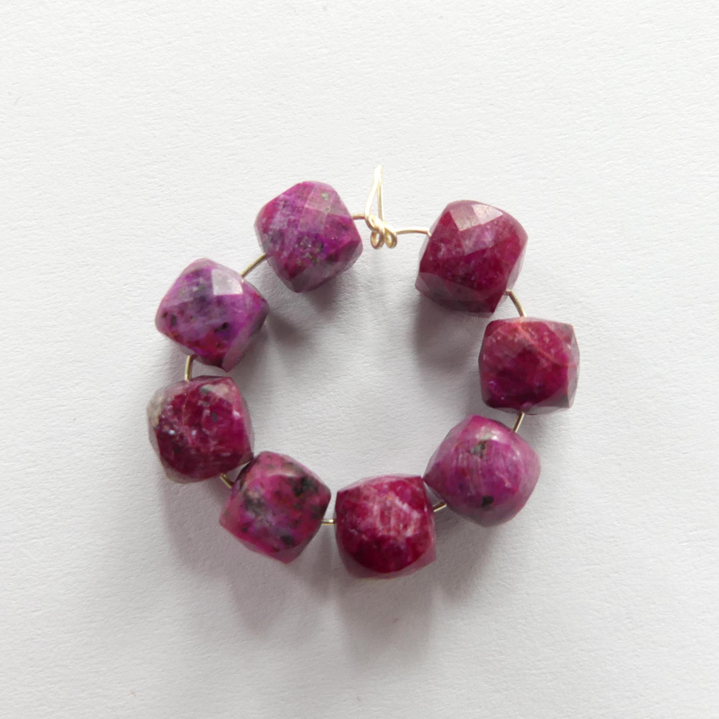 6mm AAA Raw Ruby Cube Beads 8 Pieces Freeform Chunks Rough Gemstone Beads Jewelry Making Beading Craft Gift Beads