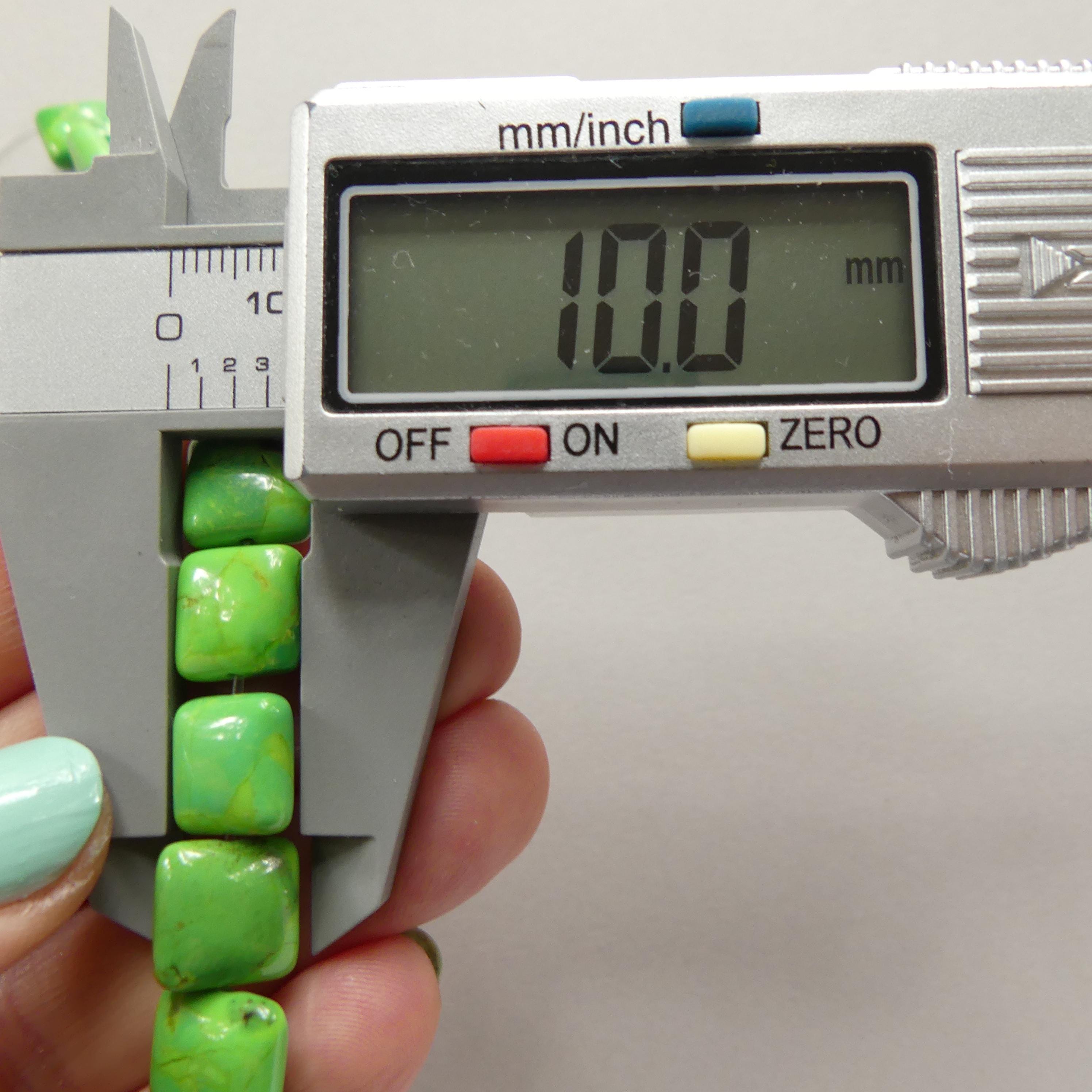 10mm Green Arizona Turquoise Square Beads 6 Pieces Gemstone Beads Jewelry Making Beading Craft Gift Beads December Birthstone