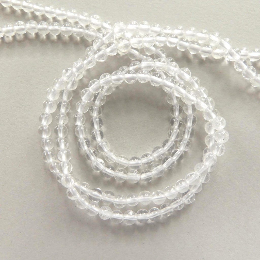 3mm AAA Rock Quartz Beads Smooth 15" Clear Crystal Quartz Smooth Genuine Gemstone Beads Jewelry Making Beading Craft Gift April Birthstone
