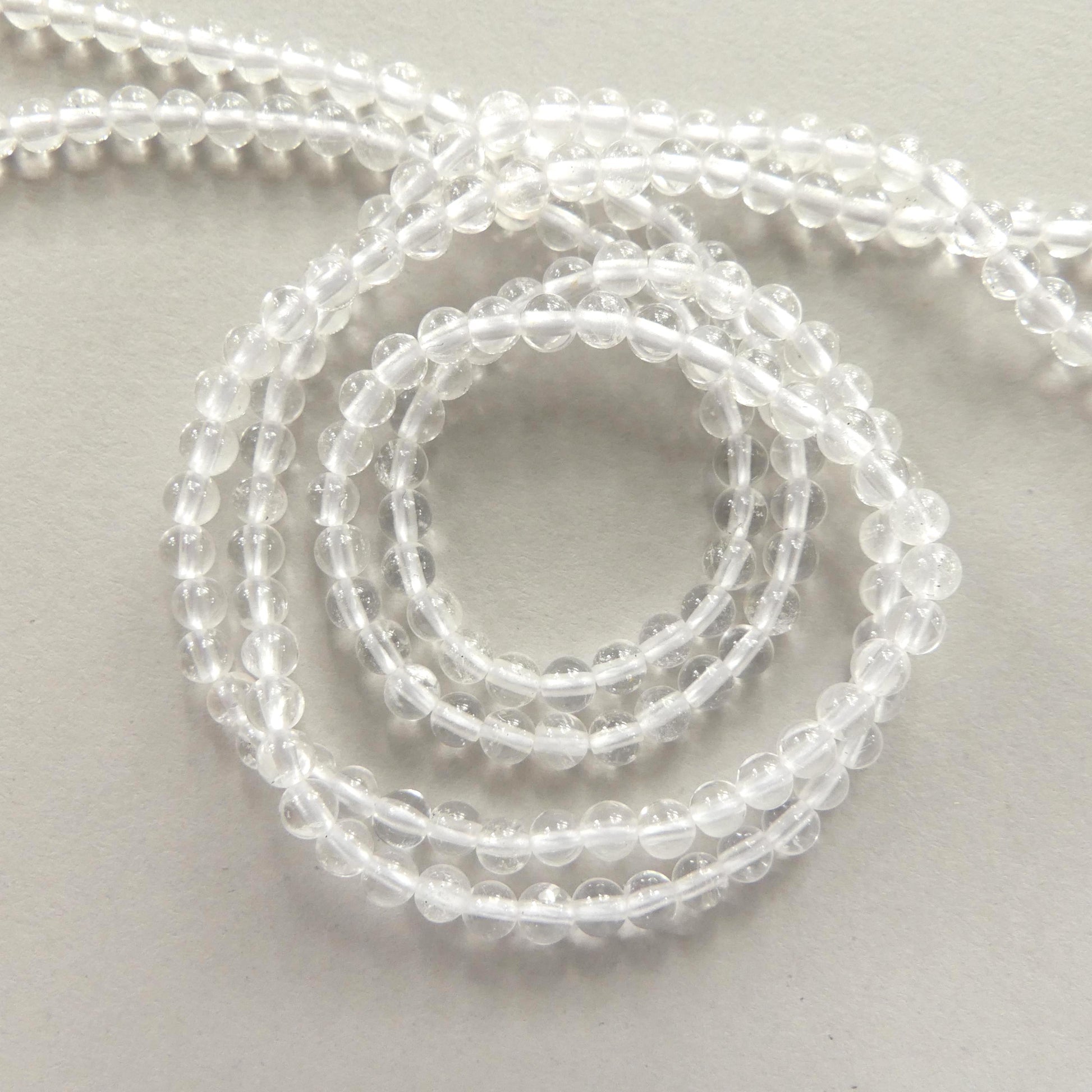 3mm AAA Rock Quartz Beads Smooth 15" Clear Crystal Quartz Smooth Genuine Gemstone Beads Jewelry Making Beading Craft Gift April Birthstone