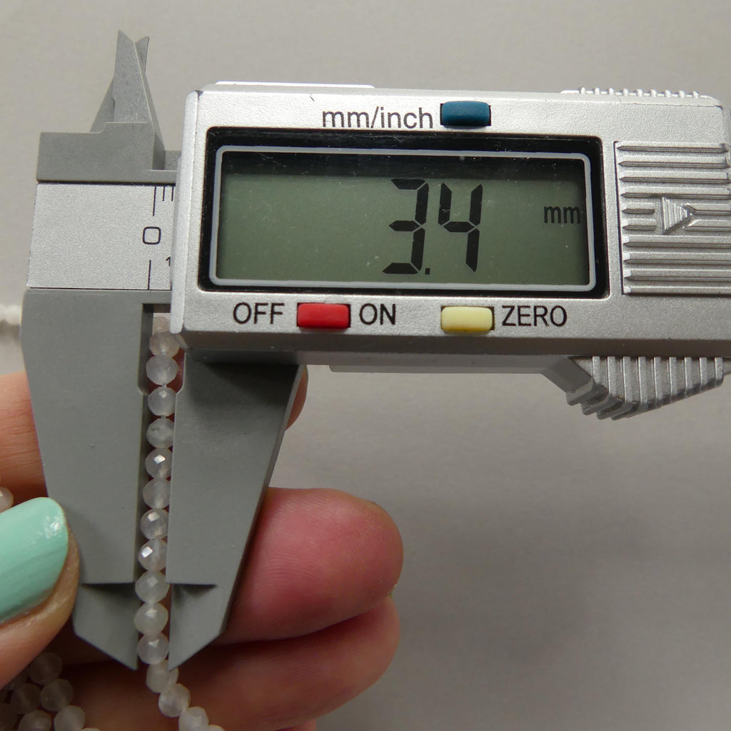 3mm AAA White Moonstone Faceted Beads 15" Gemstone Beads Beading Crafter Gift June Birthstone DIY Jewelry Seed Beads