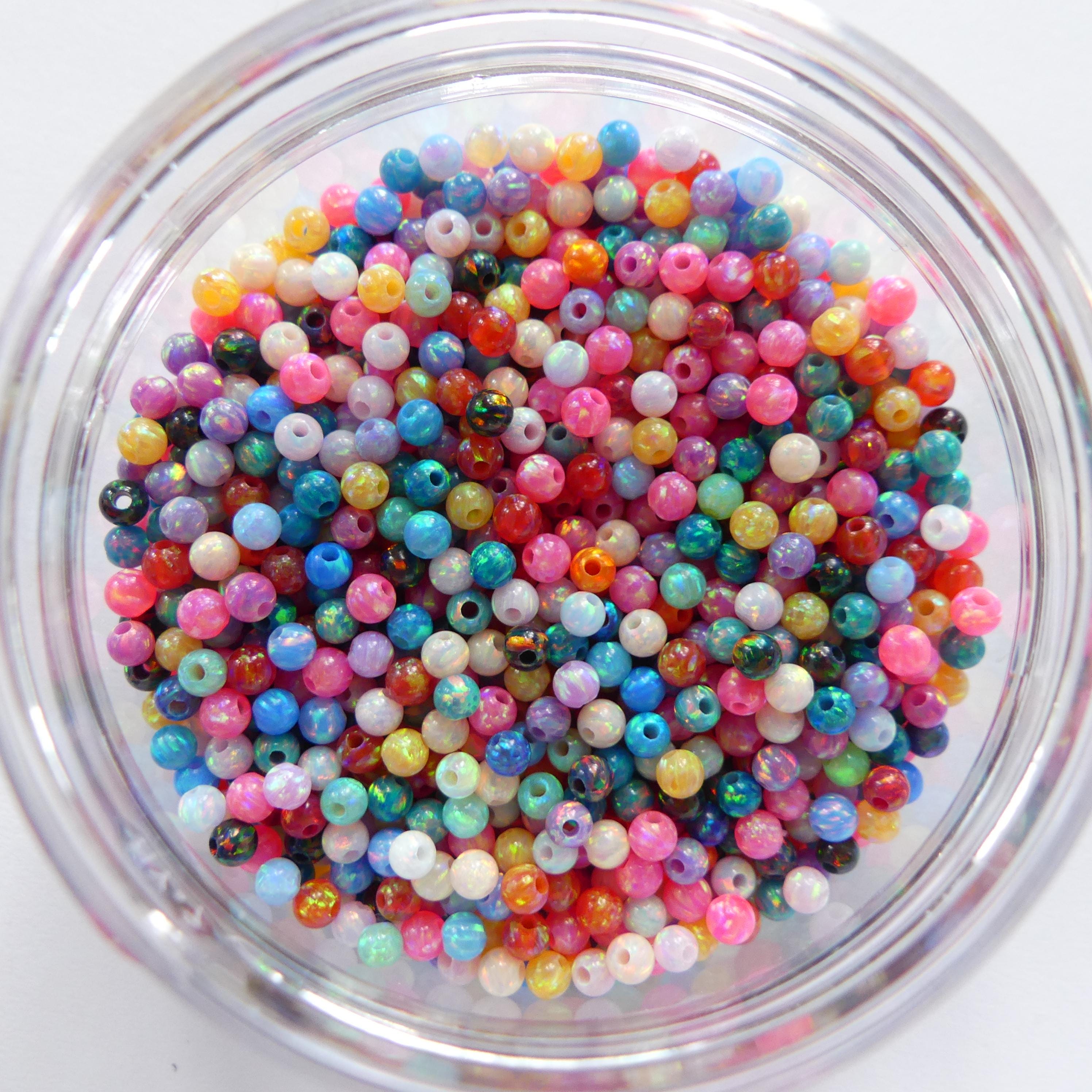 3mm Opal Beads Lot Mixed Colors Opals Colorful Opal Beads Multi Color Opal Beads Fully Drilled for Jewelry Making Beading Craft Gift Beads