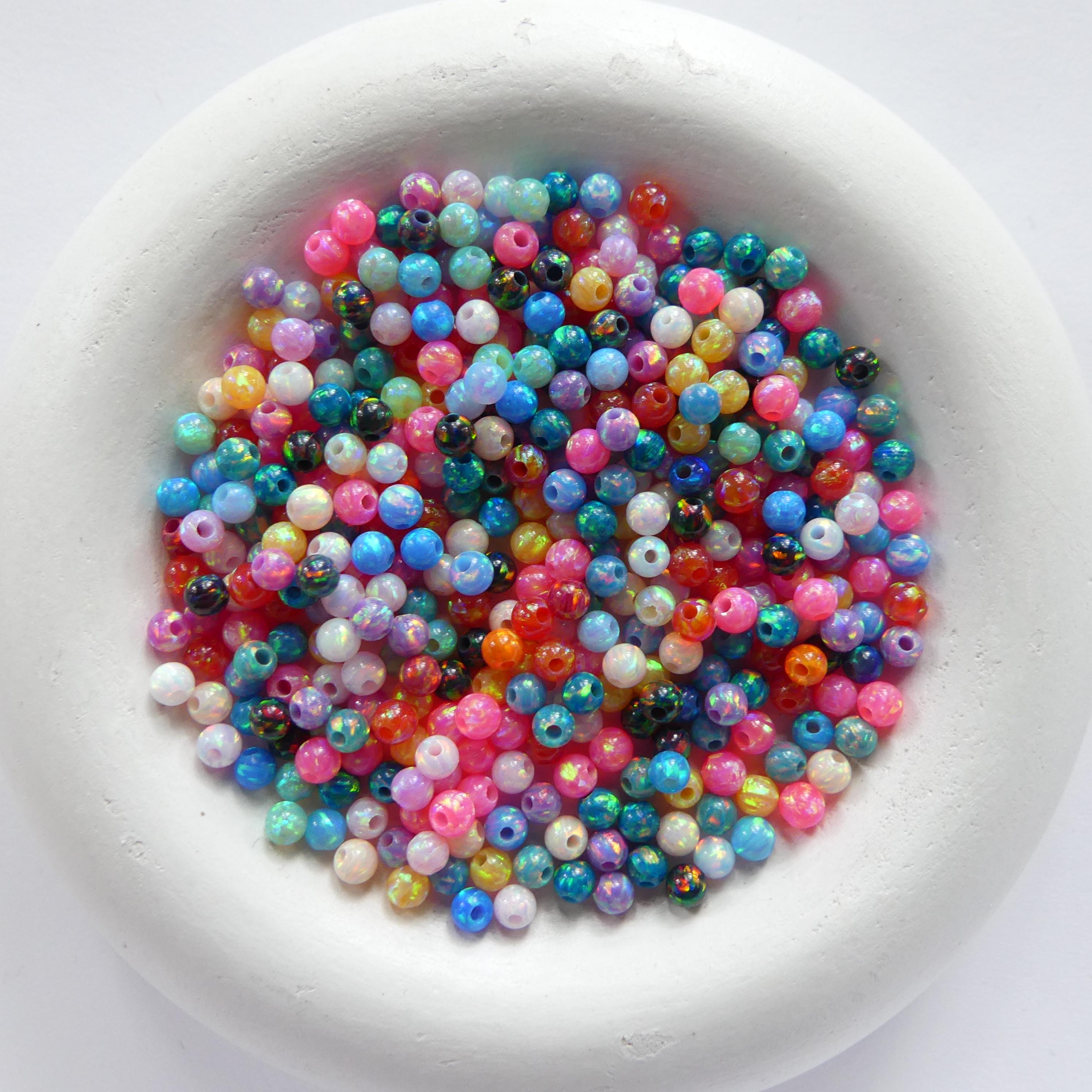3mm Opal Beads Lot Mixed Colors Opals Colorful Opal Beads Multi Color Opal Beads Fully Drilled for Jewelry Making Beading Craft Gift Beads