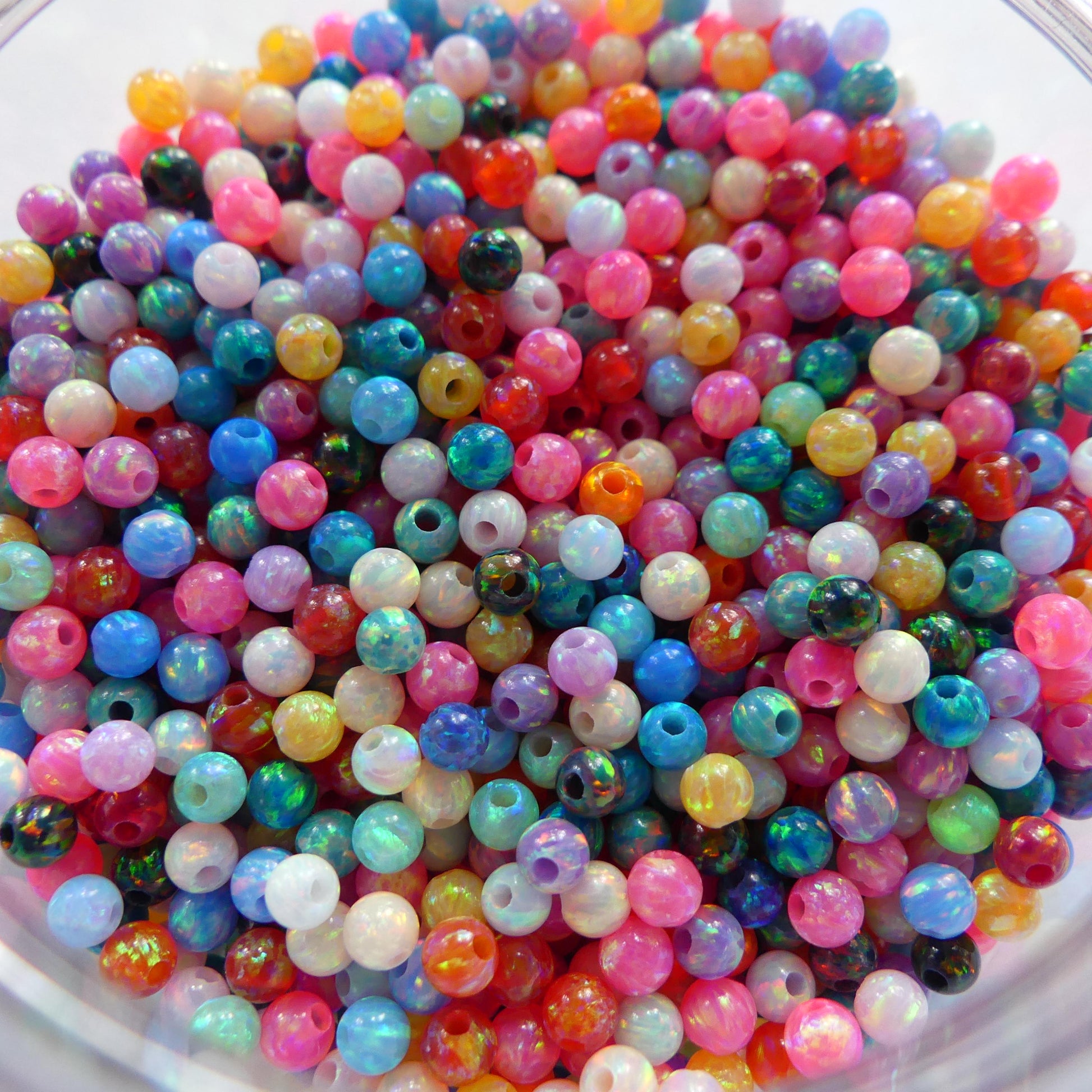 3mm Opal Beads Lot Mixed Colors Opals Colorful Opal Beads Multi Color Opal Beads Fully Drilled for Jewelry Making Beading Craft Gift Beads