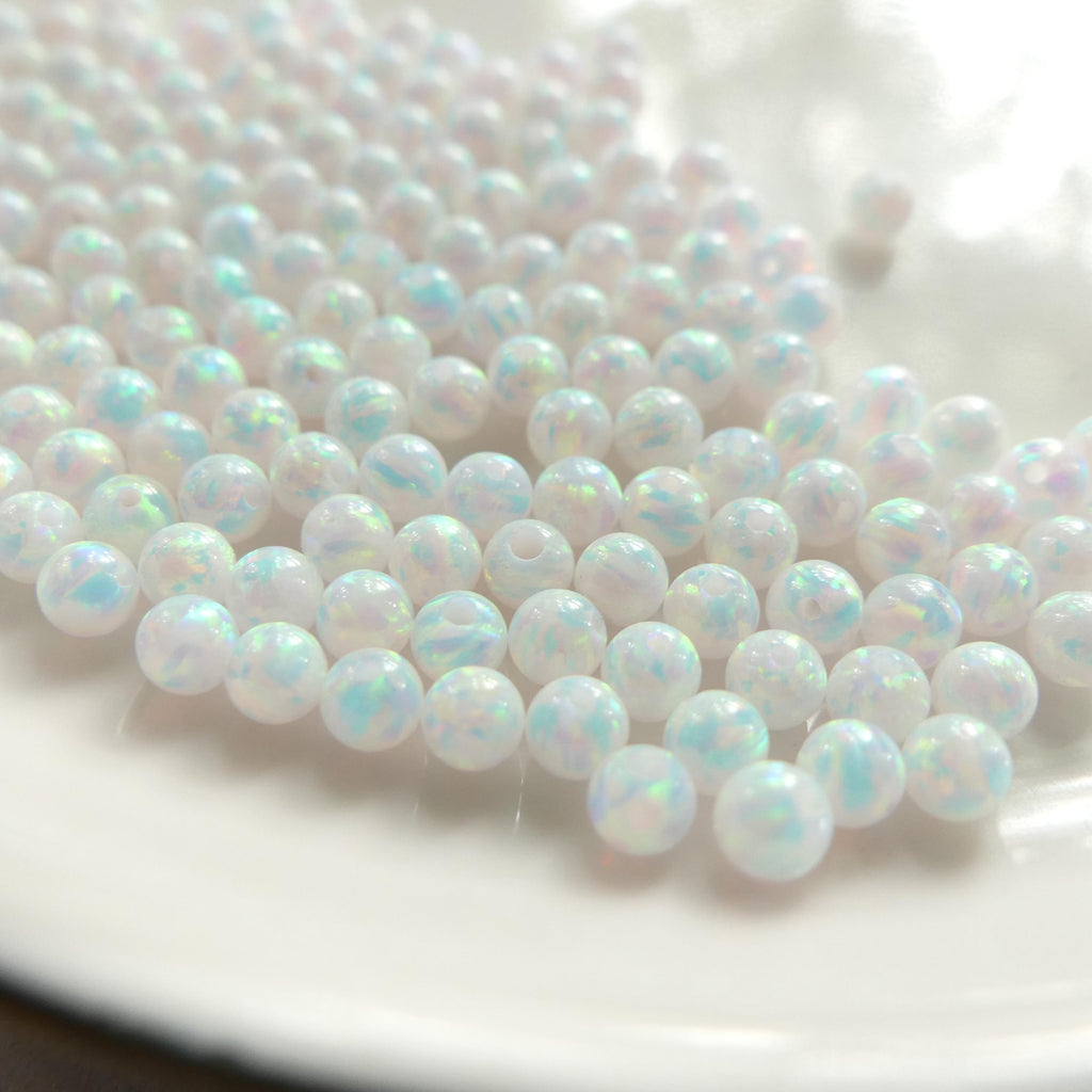 3mm White Opal Beads Fully Drilled for Jewelry Making Beading Crafter Gift Beads October Birthstone