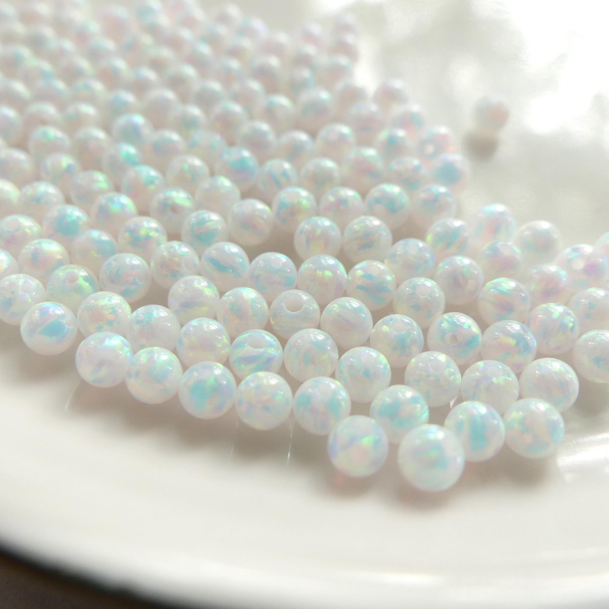 3mm White Opal Beads Fully Drilled for Jewelry Making Beading Crafter Gift Beads October Birthstone
