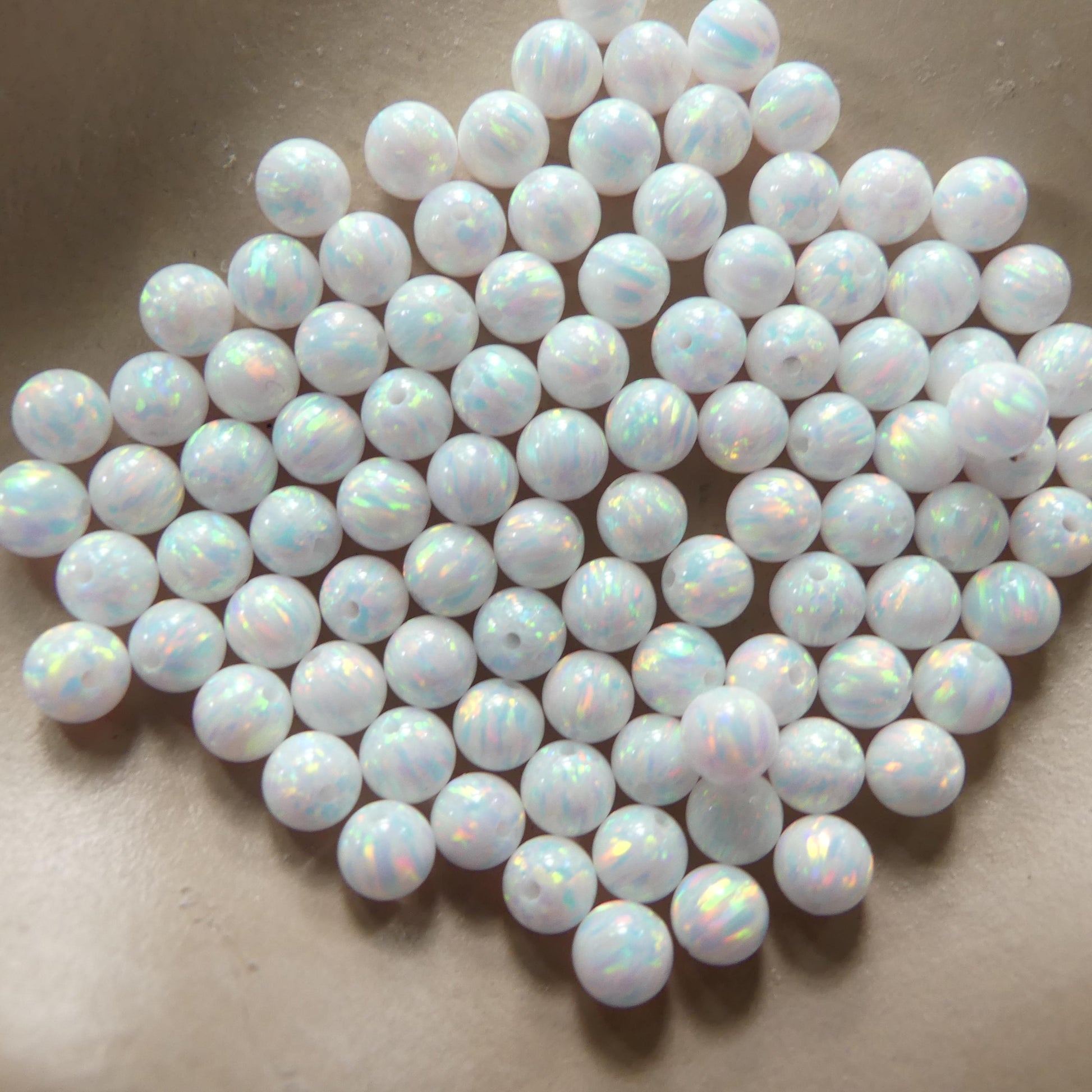 4mm White Opal Beads Fully Drilled for Jewelry Making Beading Crafter Gift Beads October Birthstone