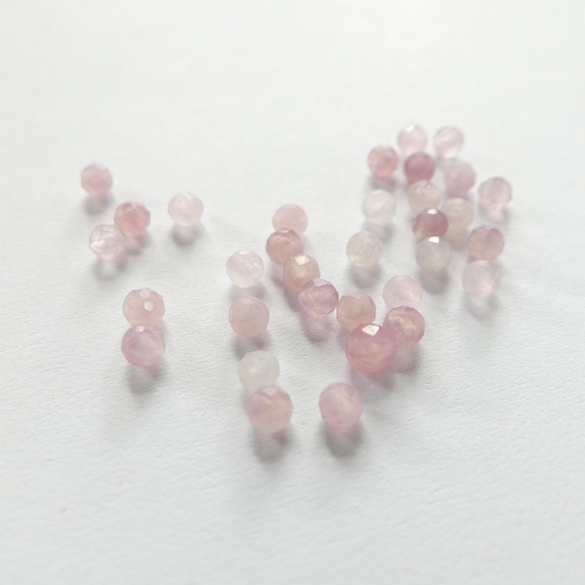 3mm Madagascar Rose Quartz Faceted Beads 15" Pale Pink Genuine Gemstone Beads for Jewelry Making Beading Craft Gift Beads