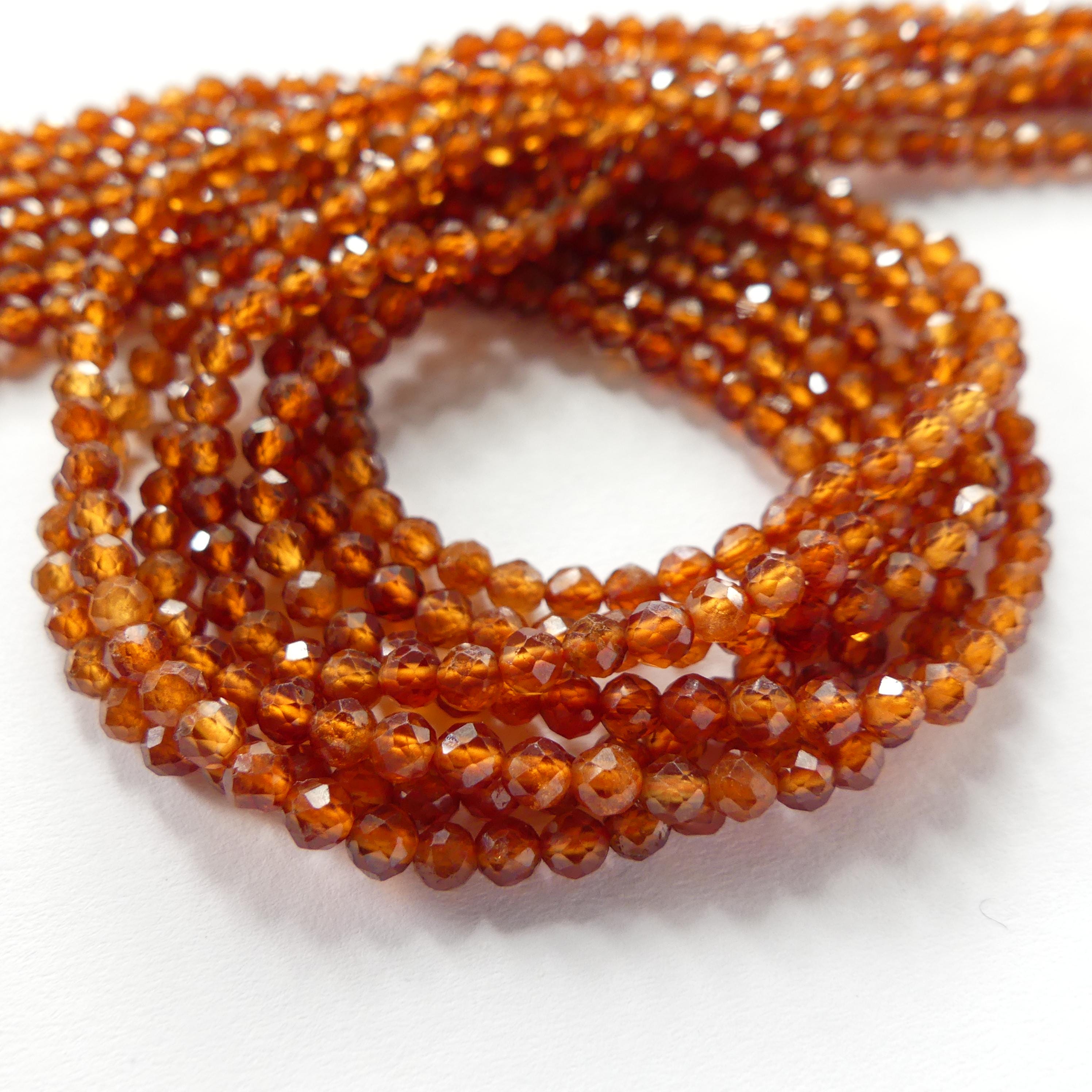 3mm AAA Spessartine Garnet Beads Faceted Beads 15" Natural Orange Spessartite Garnet Gemstone Beads Beading Crafter Gift