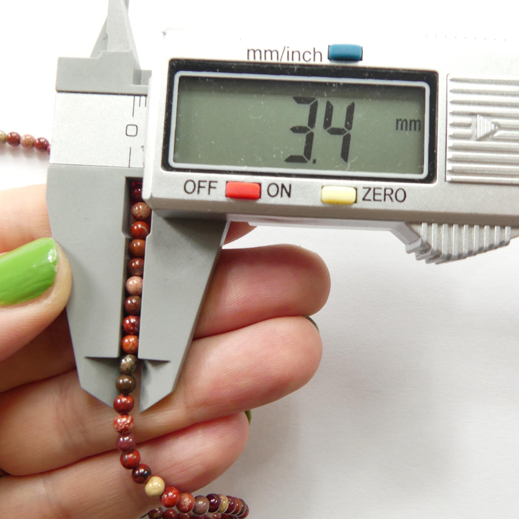 3mm Red Jasper Beads Smooth Genuine Small Brecciated Jasper Beads 15" Gemstone Beads for Jewelry Making Beading Gift for Crafter