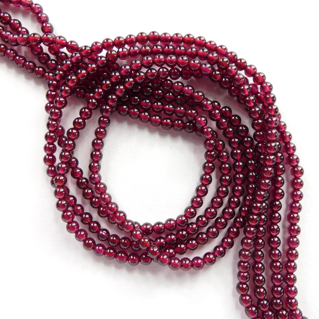 3mm AAA Pyrope Garnet Smooth Beads 15" Natural Garnet Gemstone Beads Beading Crafter Gift DIY Jewelry Making January Birthstone