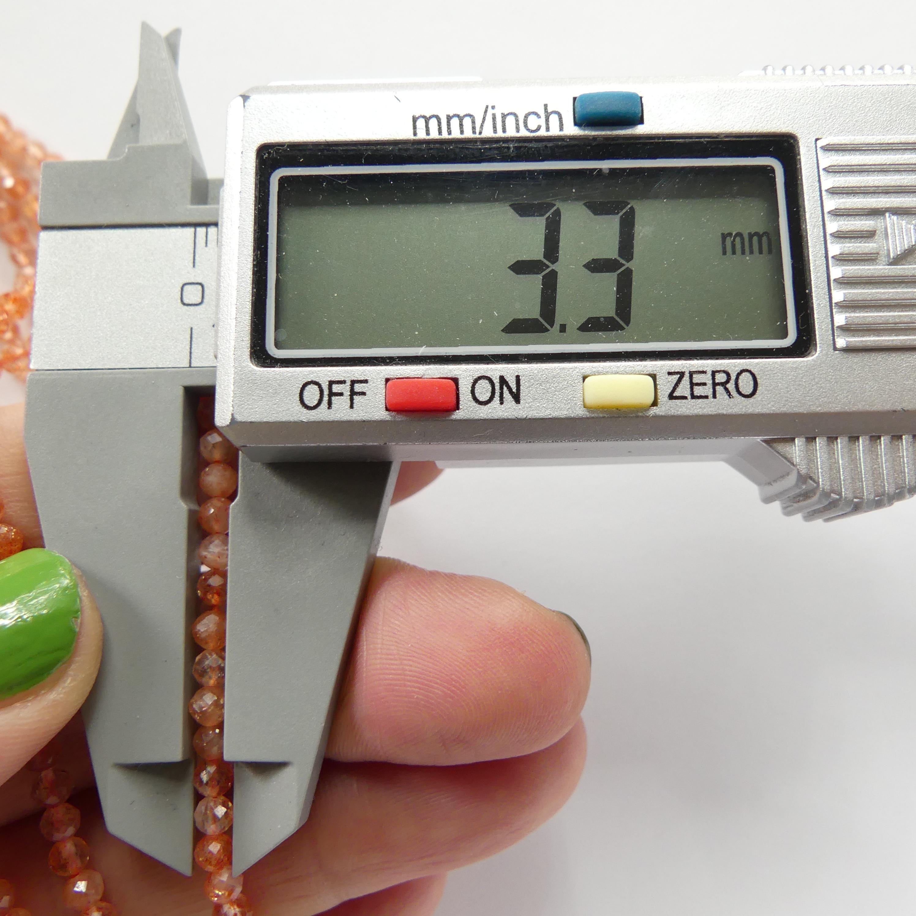 3mm Natural AAA Sunstone Faceted Beads 15" Orange Genuine Gemstone Beads for Jewelry Making Beading Craft Gift Beads Self-Love Abundance