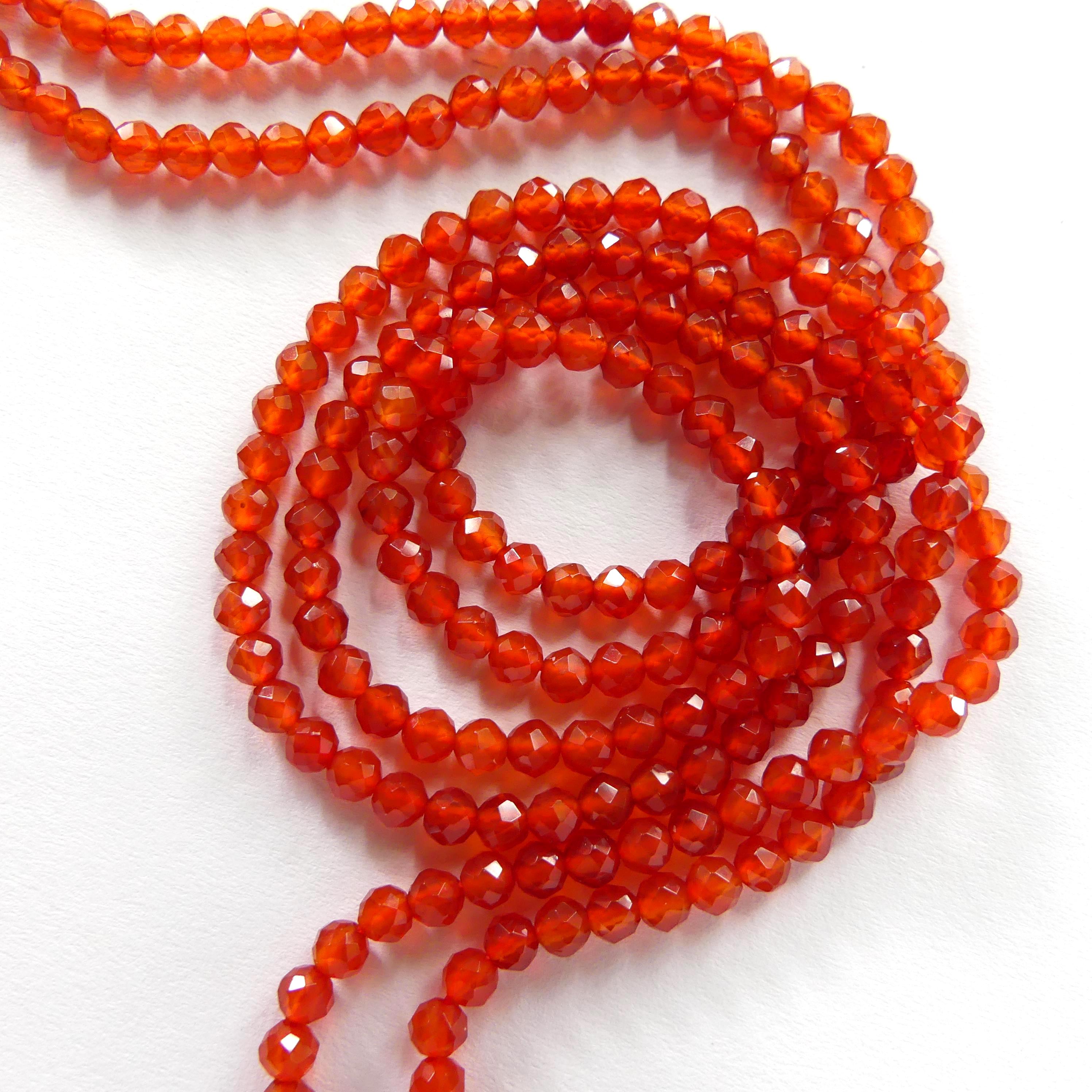 3mm Red Agate Faceted Beads 15" Genuine Red Agate Gemstone Beads Jewelry Making Beading Craft Gift Self-Love Abundance