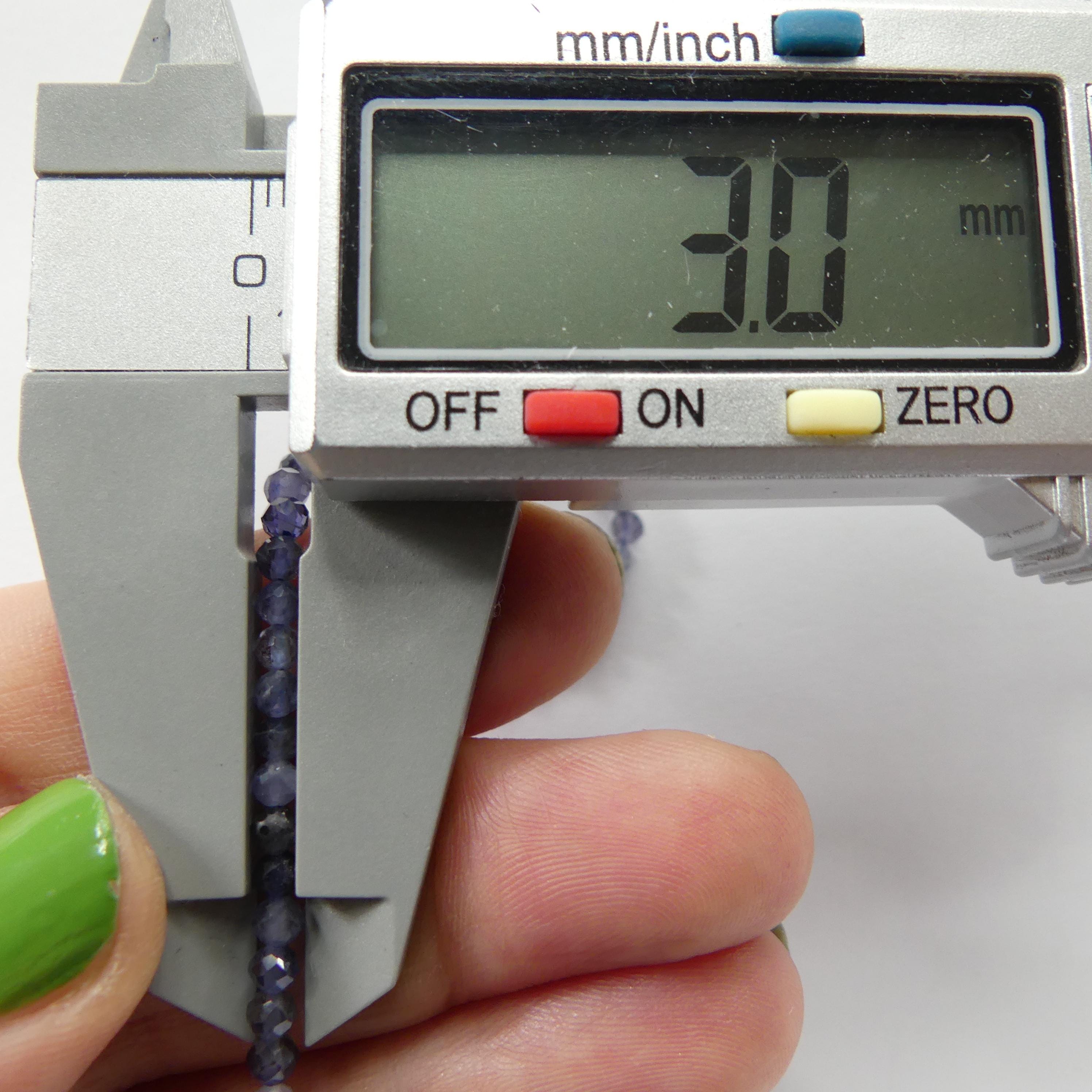 3mm AAA Iolite Micro Faceted Beads Genuine Beads 15" Sparkly Gemstone Beads Beading Crafter Gift