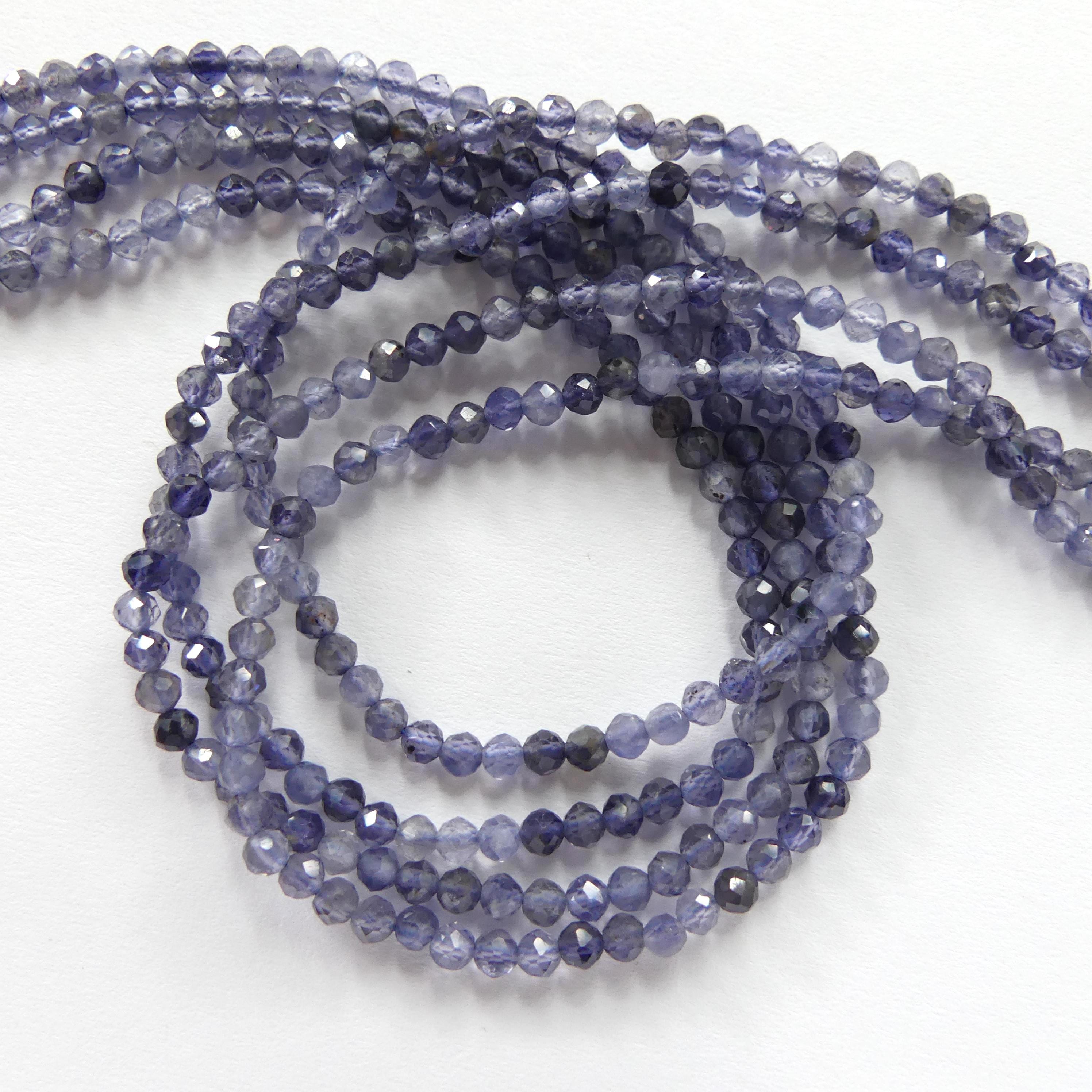3mm AAA Iolite Micro Faceted Beads Genuine Beads 15" Sparkly Gemstone Beads Beading Crafter Gift