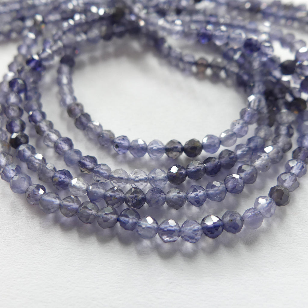 3mm AAA Iolite Micro Faceted Beads Genuine Beads 15" Sparkly Gemstone Beads Beading Crafter Gift