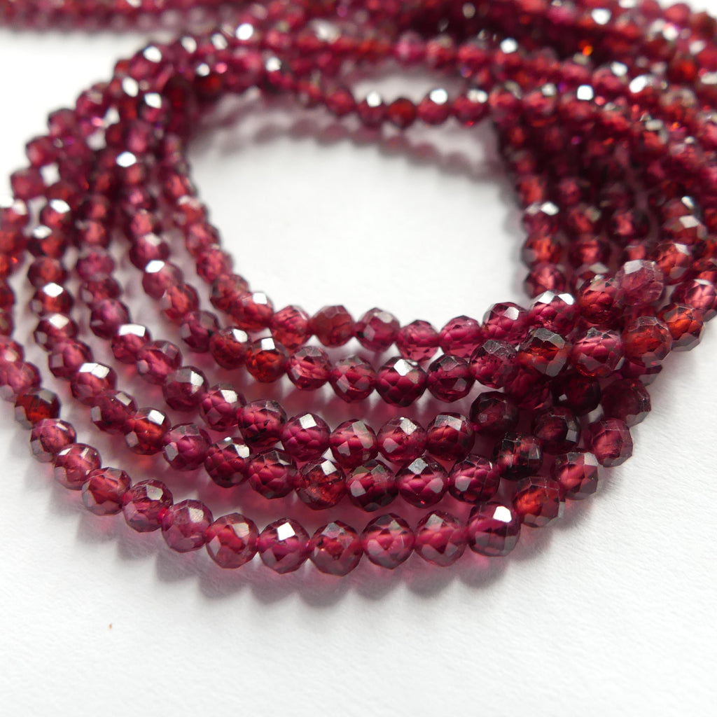 3mm AAA Pyrope Garnet Beads Micro Faceted Beads 15" Natural Red Garnet Gemstone Beads Beading Crafter Gift January Birthstone