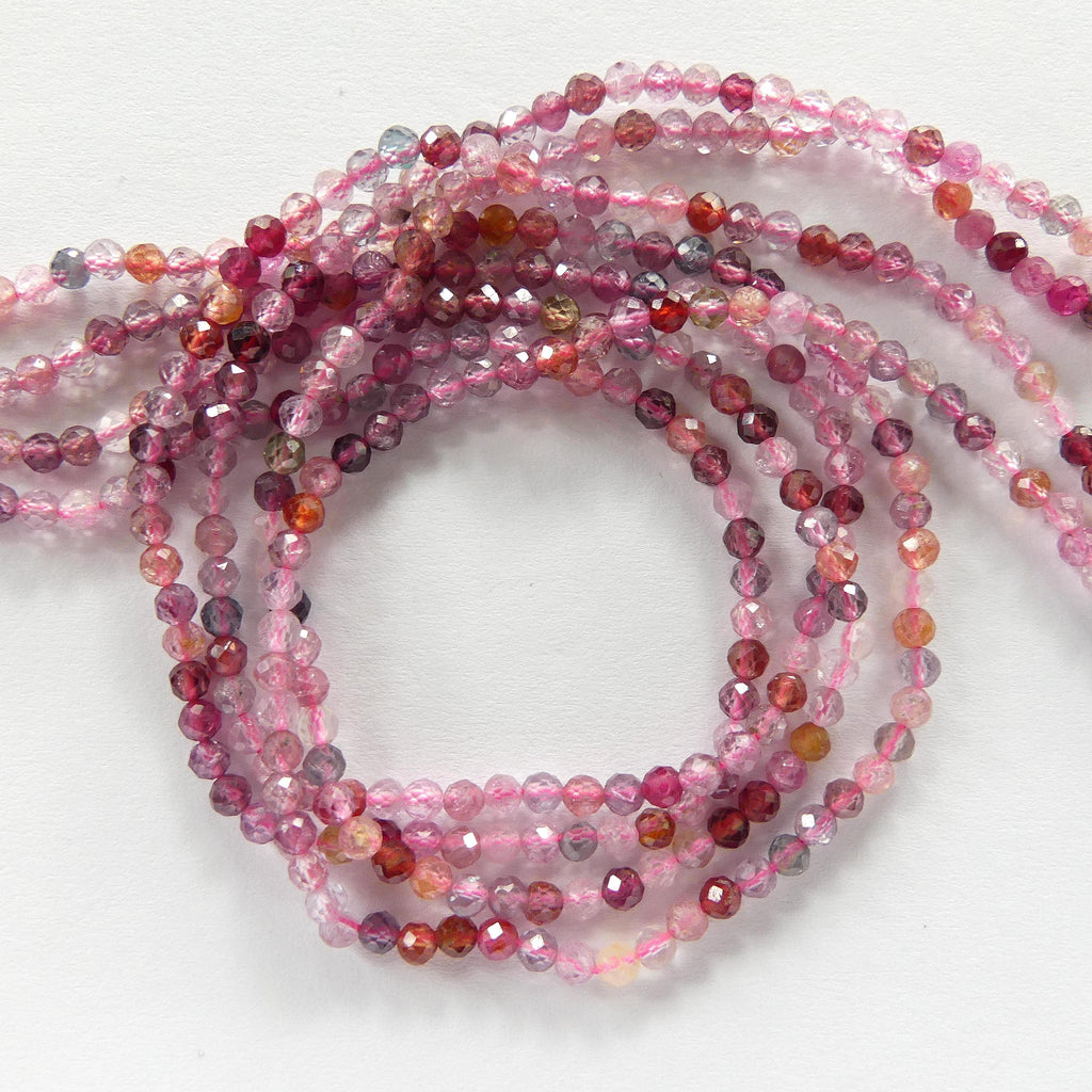 3mm Multi Spinel Faceted Beads 15" Colorful Spinel Pink Genuine Gemstone Beads for Jewelry Making Beading Craft Gift Beads