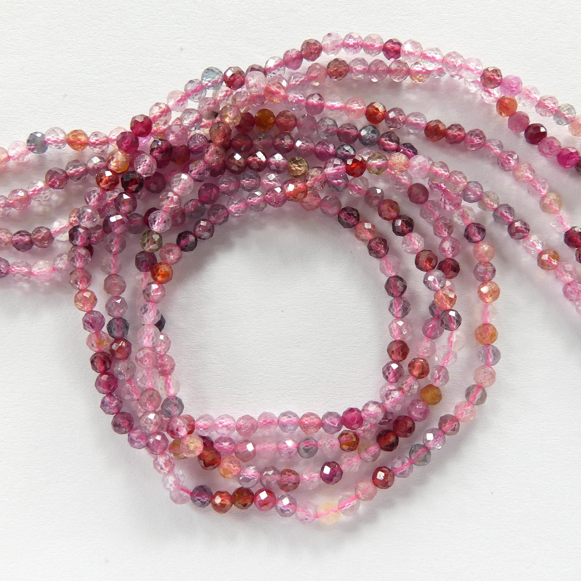 3mm Multi Spinel Faceted Beads 15" Colorful Spinel Pink Genuine Gemstone Beads for Jewelry Making Beading Craft Gift Beads