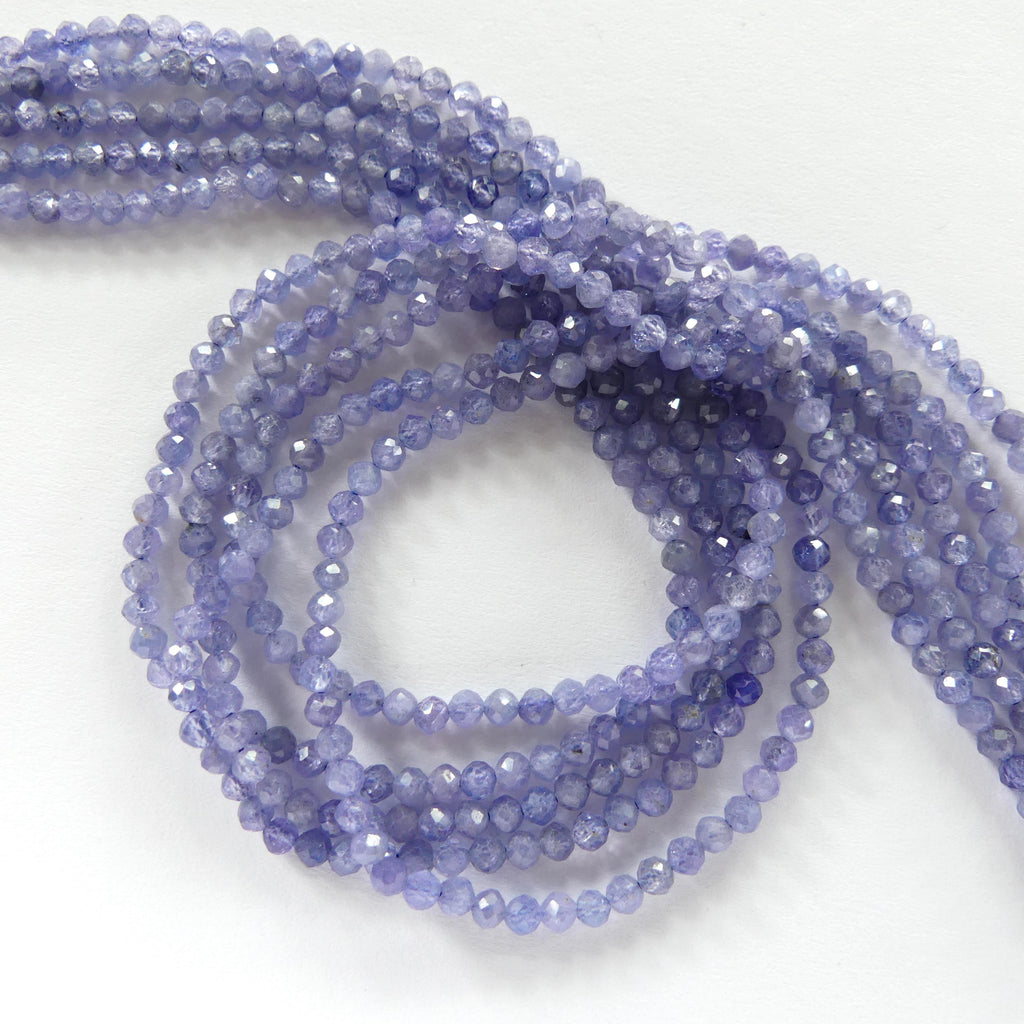 3mm Tanzanite Beads Micro Faceted Beads 15" Natural Tanzanite Gemstone Beads Beading Crafter Gift December Birthstone