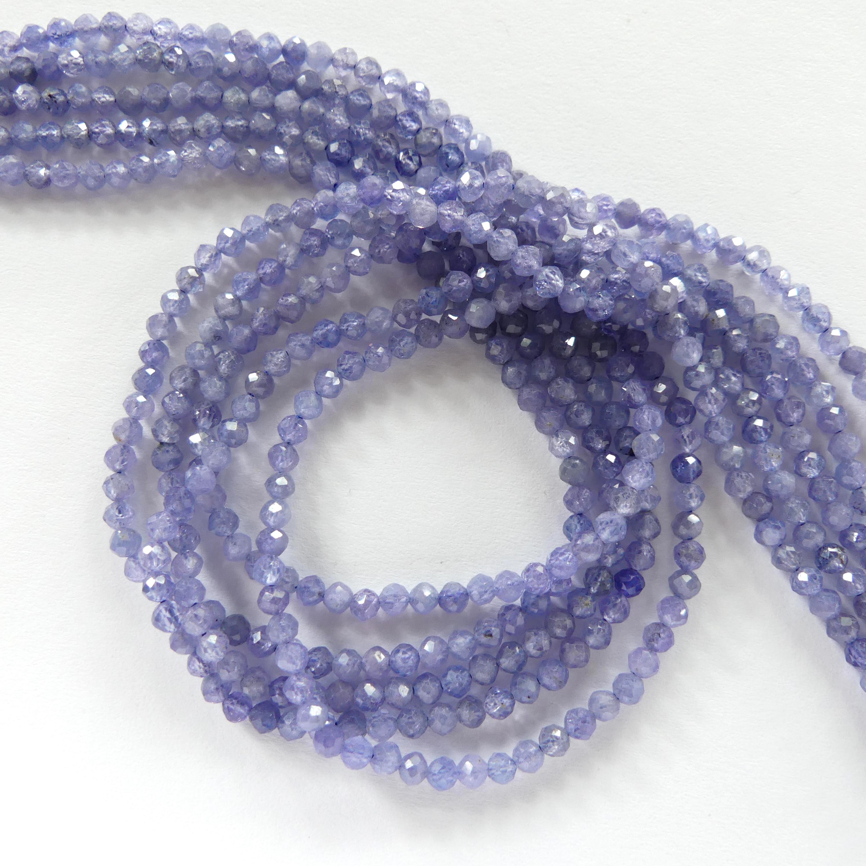 3mm Tanzanite Beads Micro Faceted Beads 15" Natural Tanzanite Gemstone Beads Beading Crafter Gift December Birthstone
