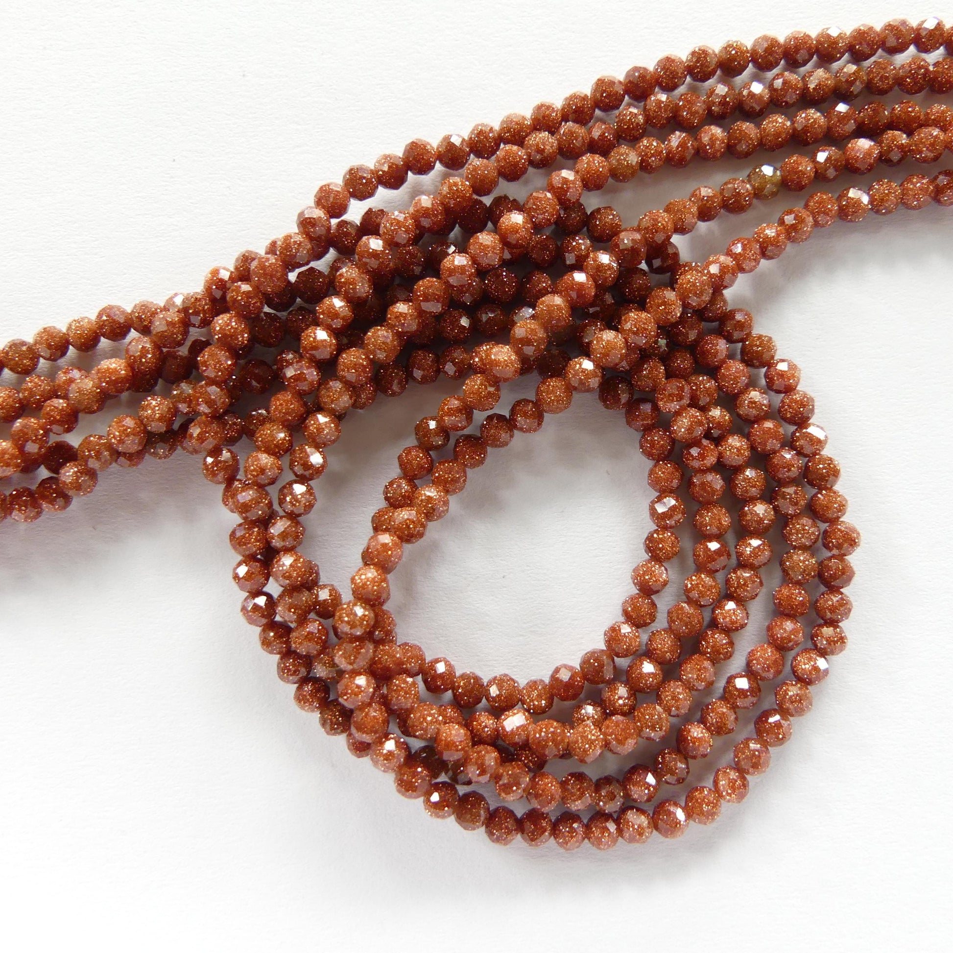 3mm Goldstone Faceted Beads 15" Orange Red Genuine Sparkly Sandstone Gemstone Beads Jewelry Making Beading Craft Gift Self Love Abundance
