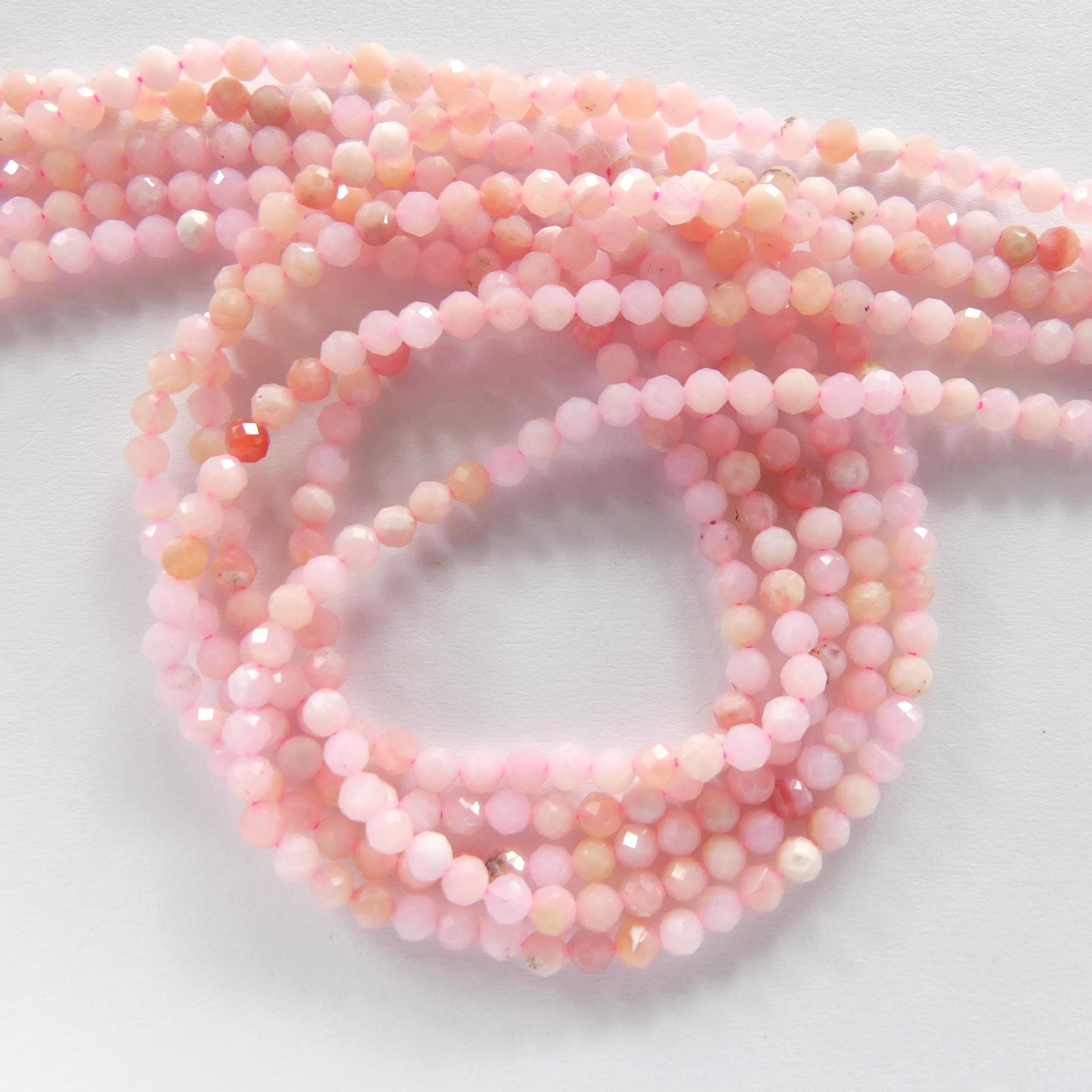 3mm Peruvian Pink Opal Beads 15" Pink Opal Genuine Gemstone Beads Natural Opal for Jewelry Making Beading Craft Gift Beads