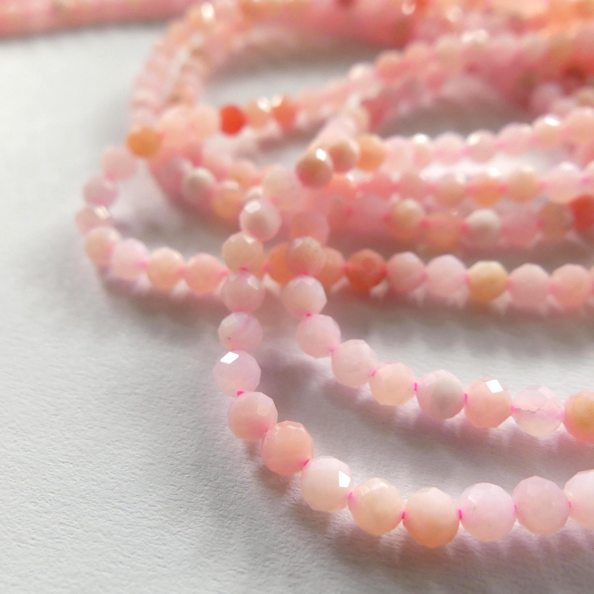 3mm Peruvian Pink Opal Beads 15" Pink Opal Genuine Gemstone Beads Natural Opal for Jewelry Making Beading Craft Gift Beads