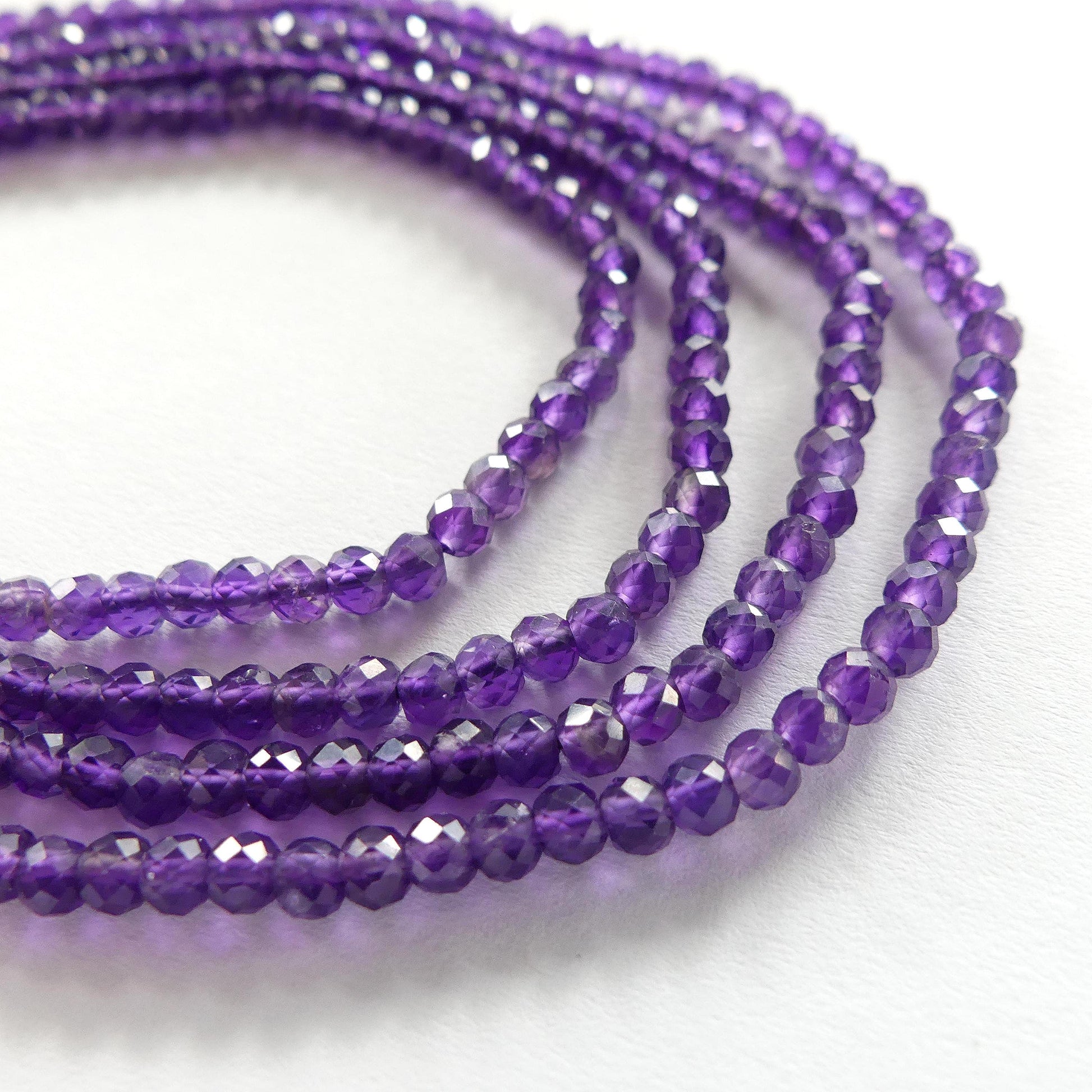 3mm AAA Amethyst Beads Faceted Rondelle Beads 12.5" Dark Purple Natural Amethyst Gemstone Beads Beading Crafter Gift February Birthstone