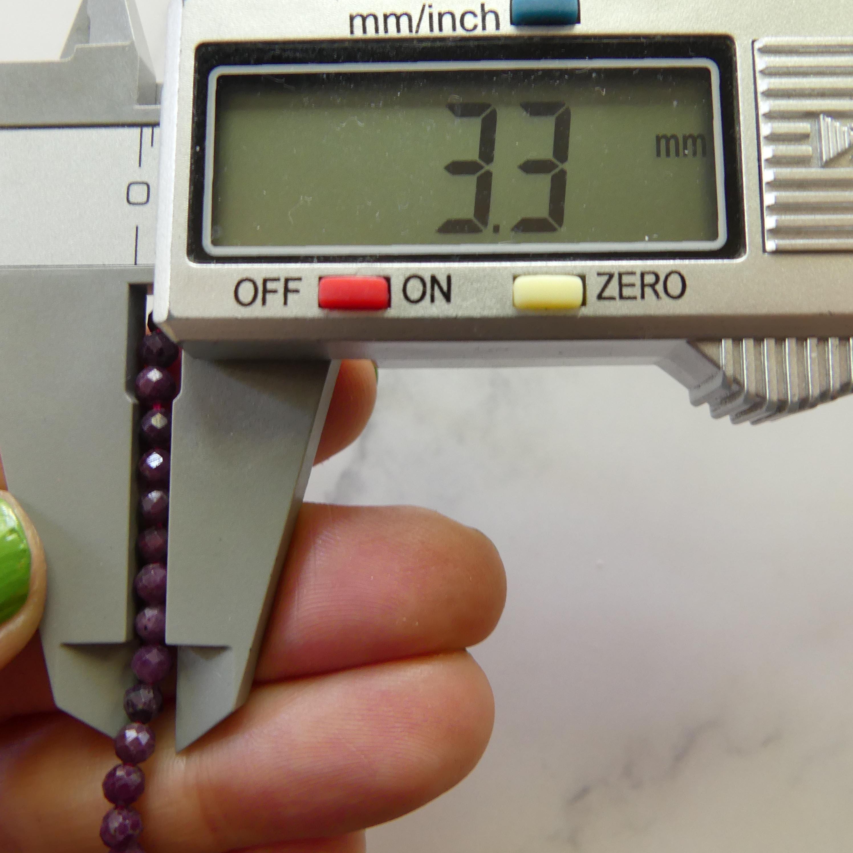 3mm Ruby Beads Micro Faceted Beads 15" Natural Crystal Beads Dark Pink Ruby Gemstone Beads Beading Crafter Gift July Birthstone DIY Jewelry