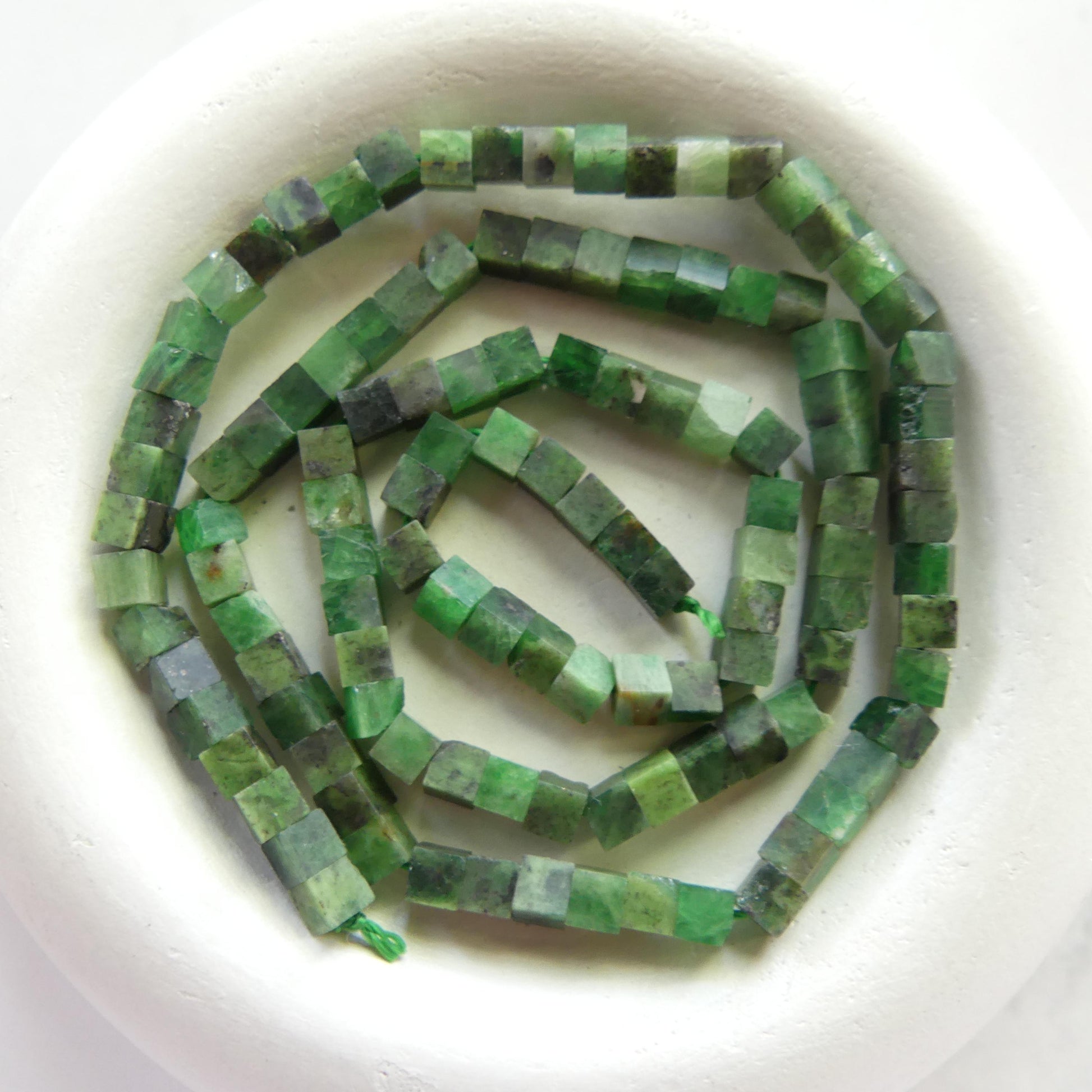 3mm Raw Tsavorite Garnet Cube Beads 15" Natural Tsavorite Green Garnet Gemstone Beads Crystal Beading Crafter Gift January Birthstone