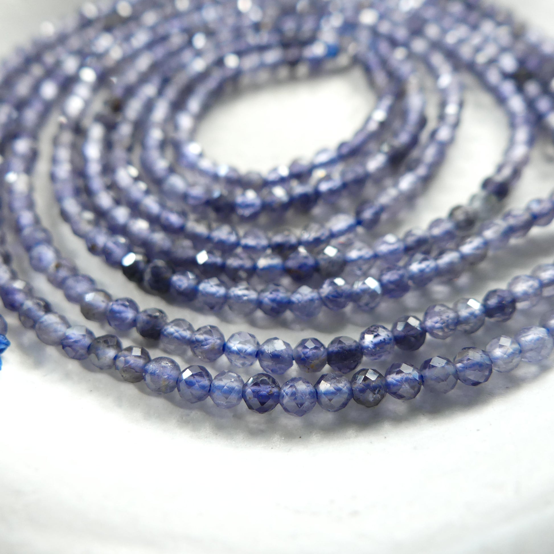 2mm AAA Iolite Micro Faceted Beads Genuine Beads 15" Sparkly Gemstone Beads Beading Crafter Gift