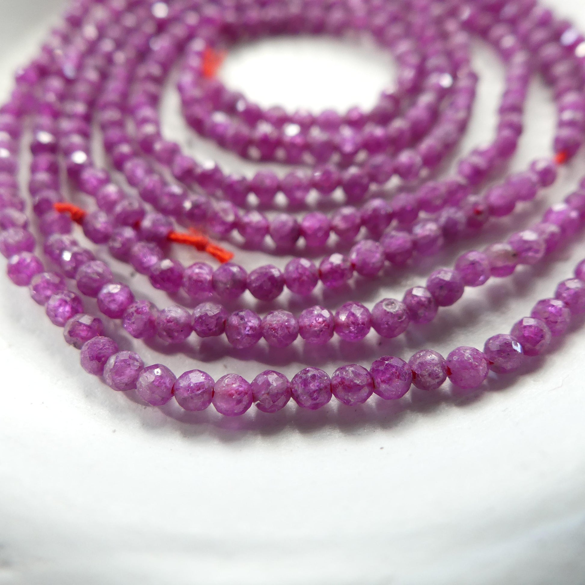 2mm AAA Ruby Beads Micro Faceted Beads 13" Natural Pink Purple Ruby Gemstone Beads Beading Crafter Gift July Birthstone DIY Jewelry
