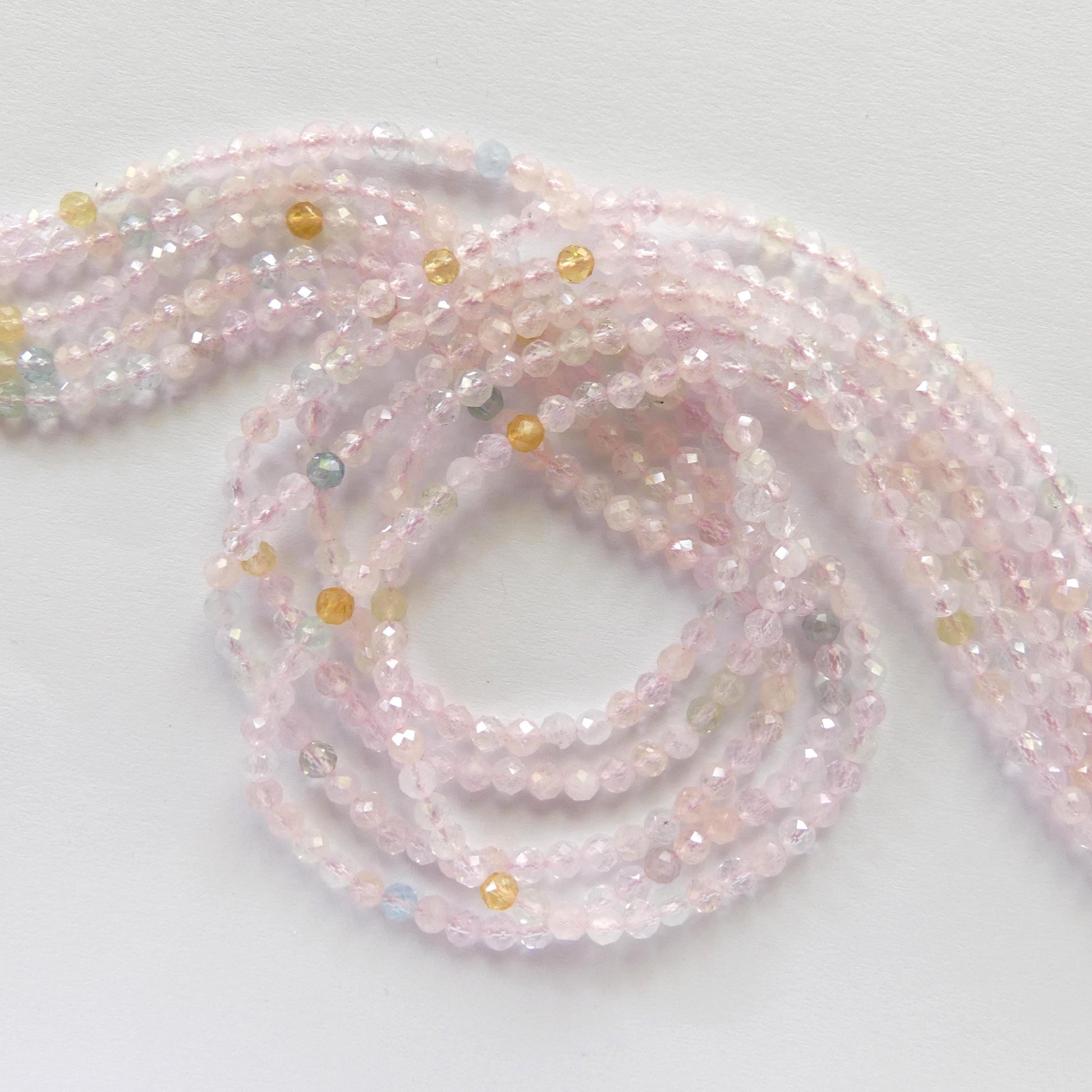 3mm AAA Morganite Beads Beryl Micro Faceted Beads 15" Natural Pastel Gemstone Beads Beading Crafter Gift July Birthstone DIY Jewelry