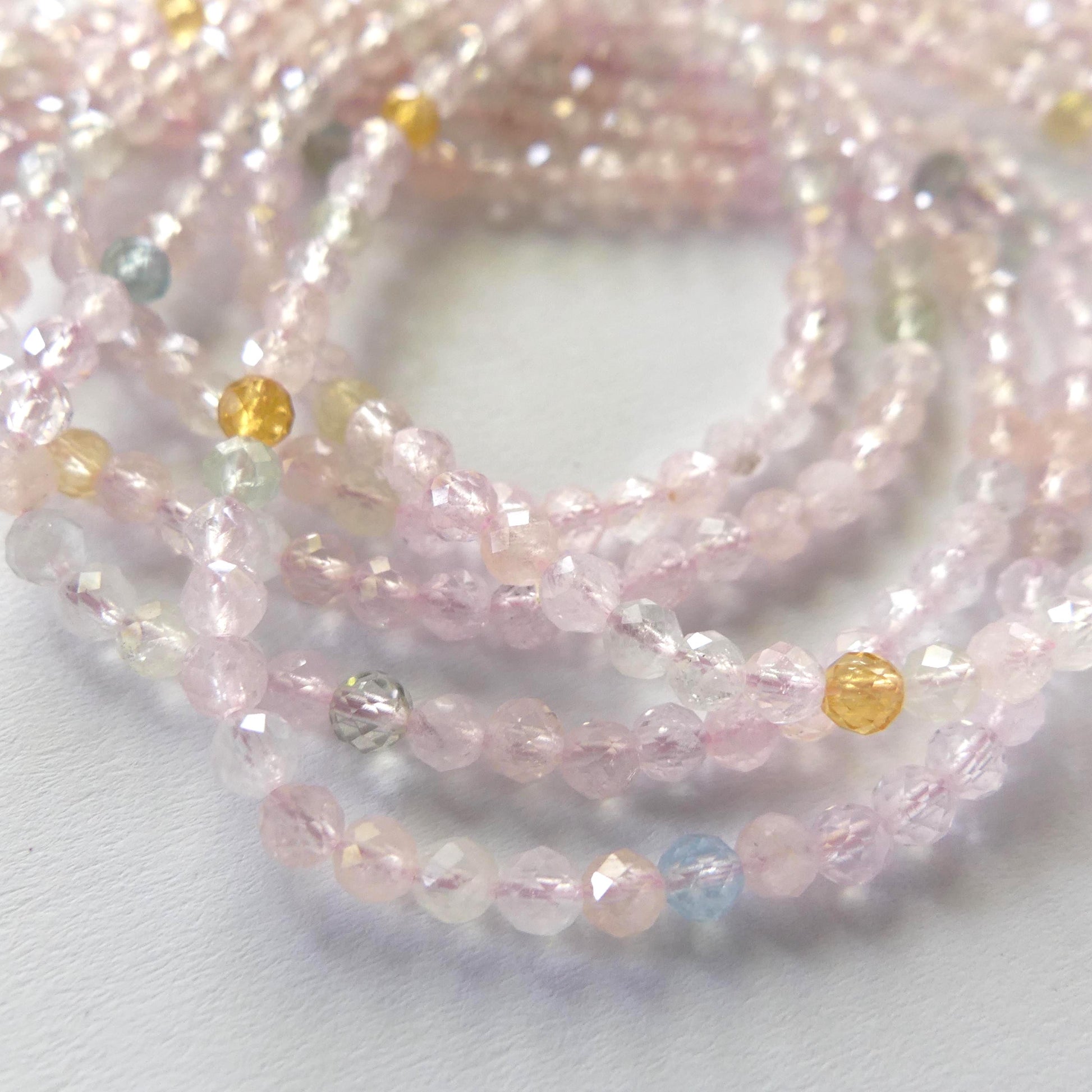3mm AAA Morganite Beads Beryl Micro Faceted Beads 15" Natural Pastel Gemstone Beads Beading Crafter Gift July Birthstone DIY Jewelry