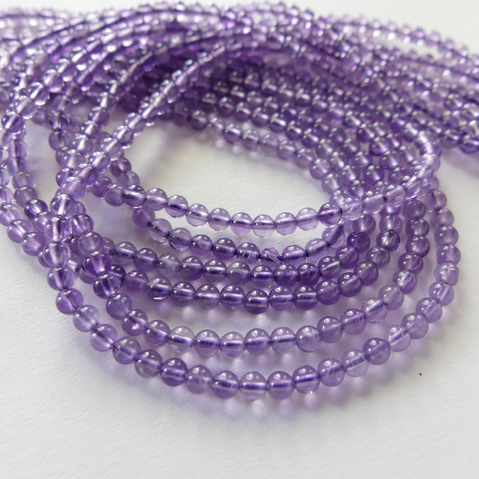 2.5mm 3mm AAA Amethyst Beads Smooth Beads 15" Purple Natural Amethyst Gemstone Beads Beading Crafter Gift February Birthstone